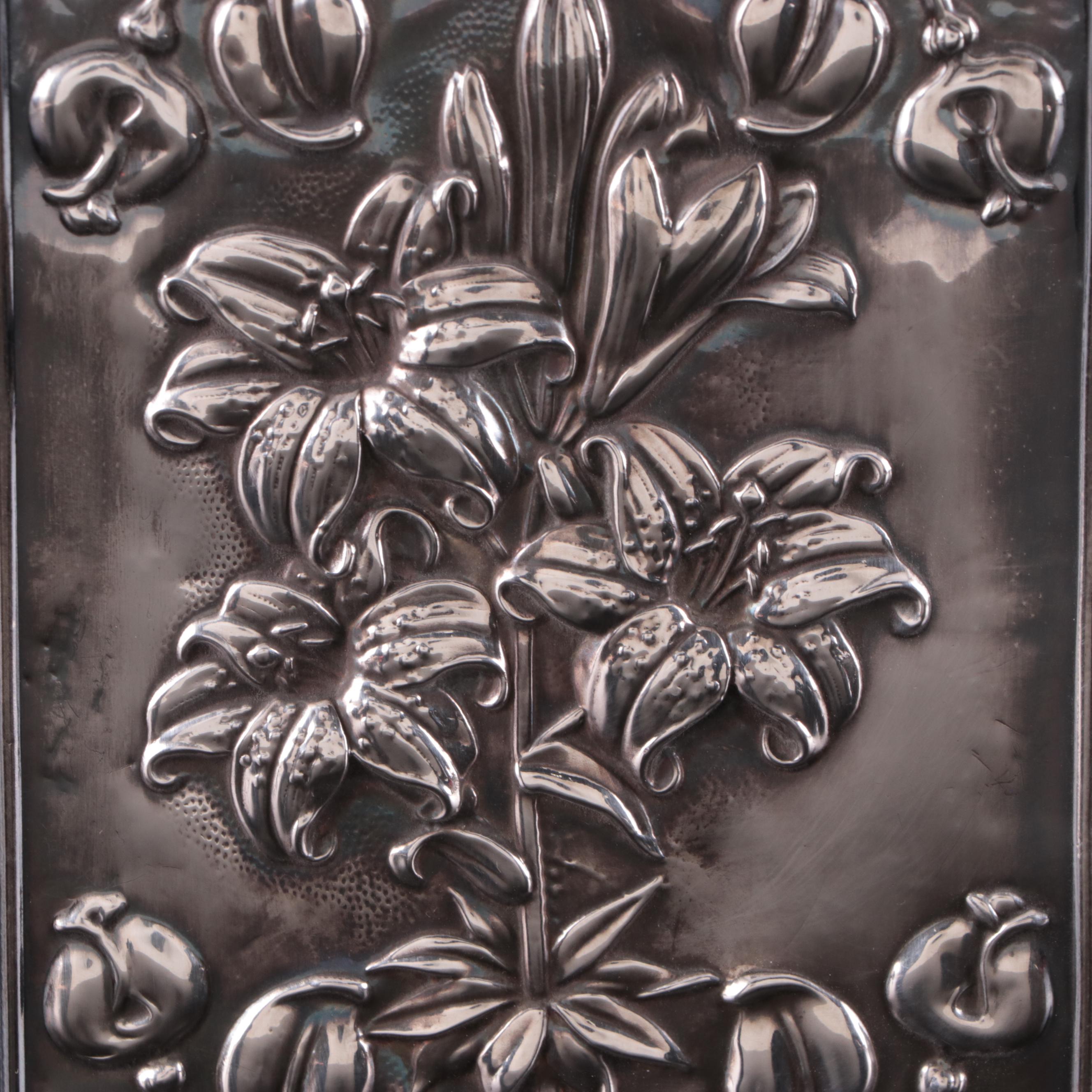 English Sterling Silver and Calf Leather Notebook Cover, 1991