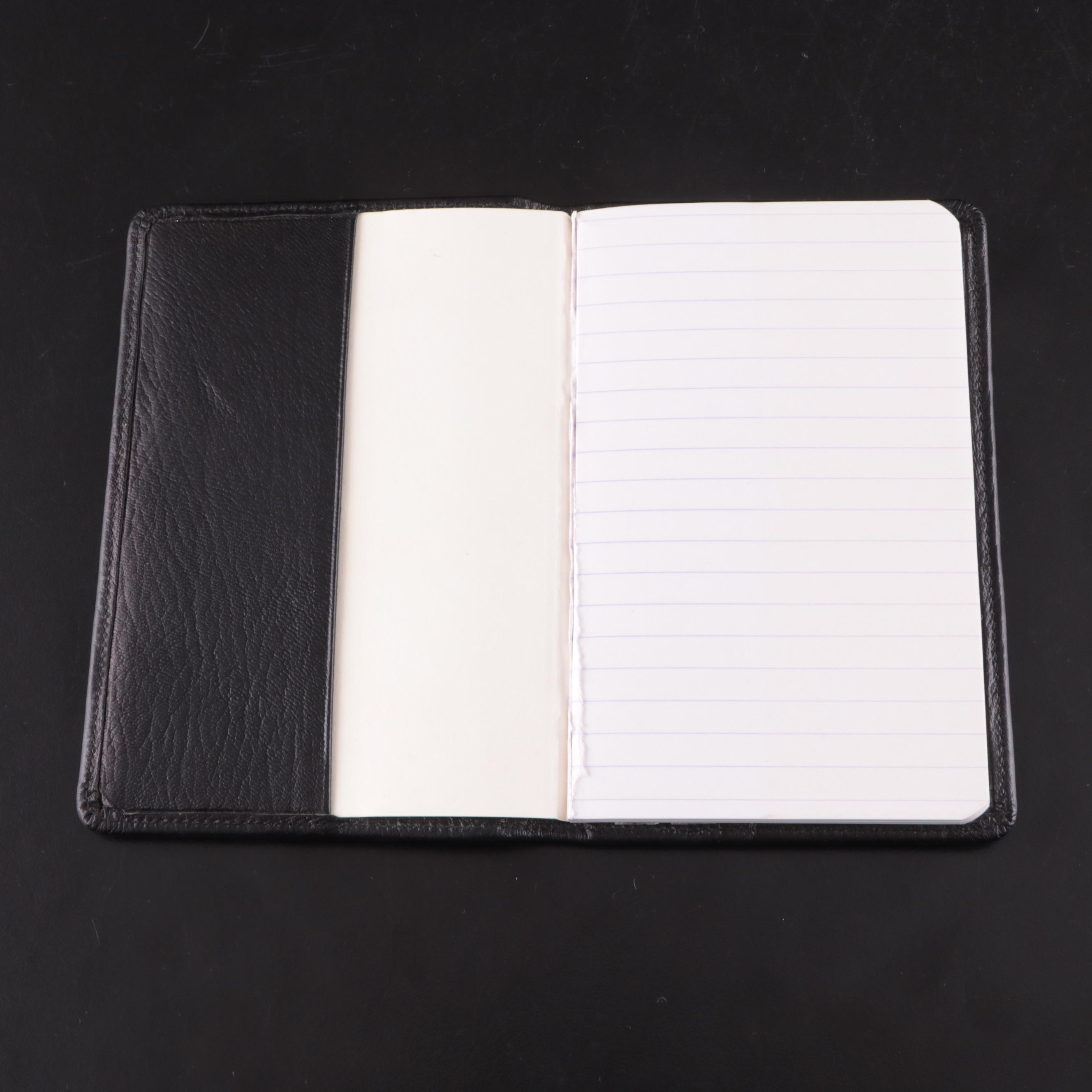 English Sterling Silver and Calf Leather Notebook Cover, 1991