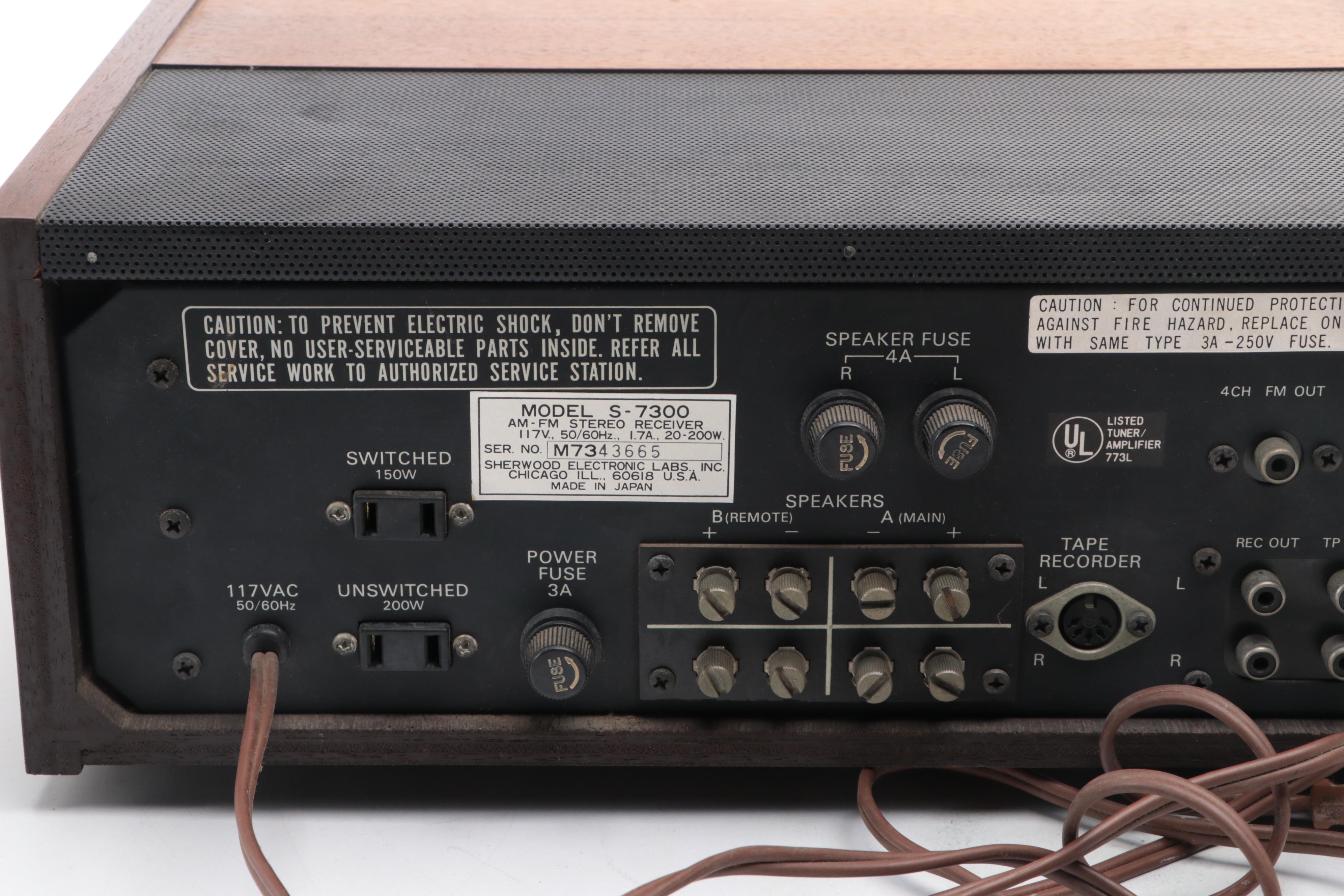 Sherwood S-7300 AM/FM Stereo Receiver, 1972