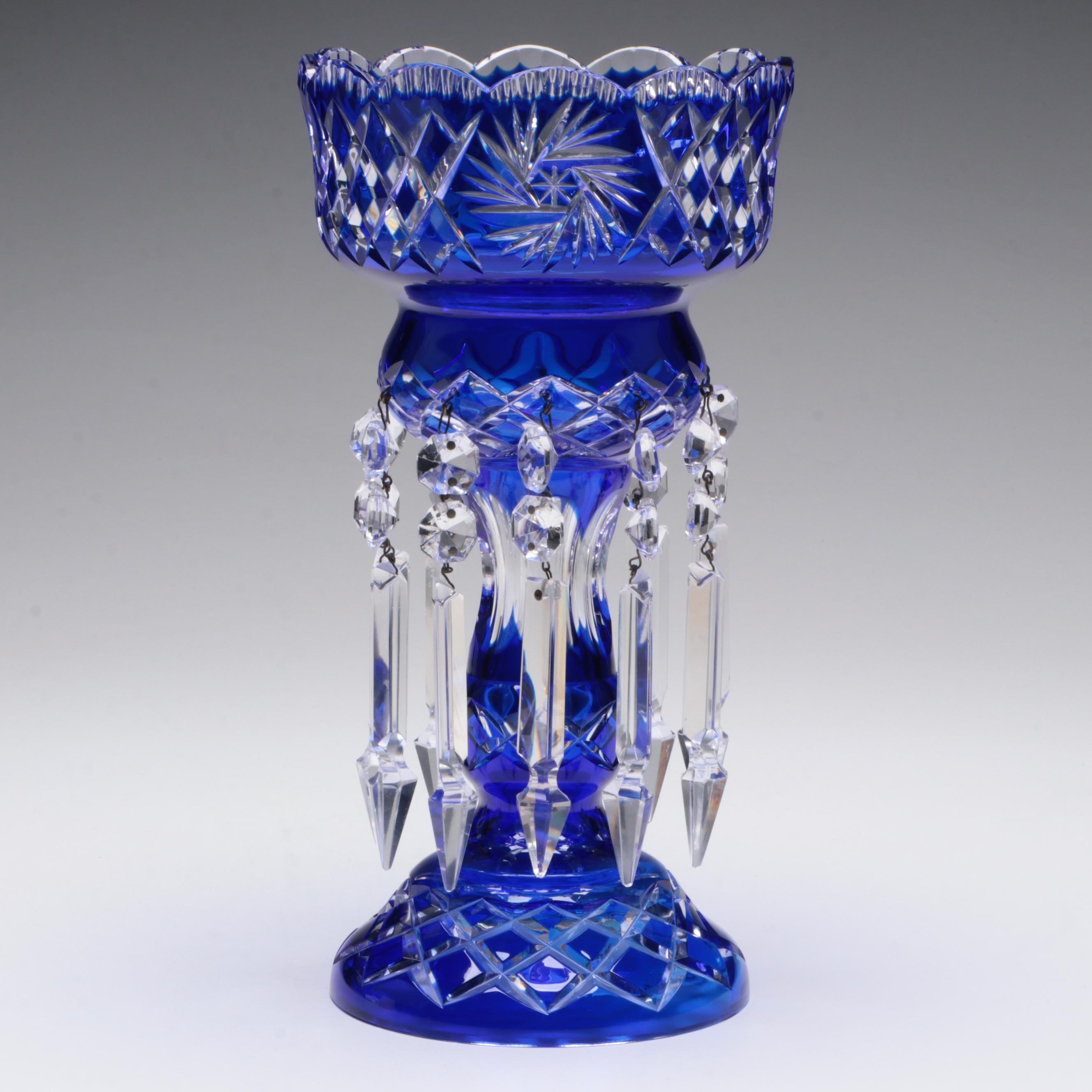 Bohemian Style Cobalt Cut to Clear Mantle Luster