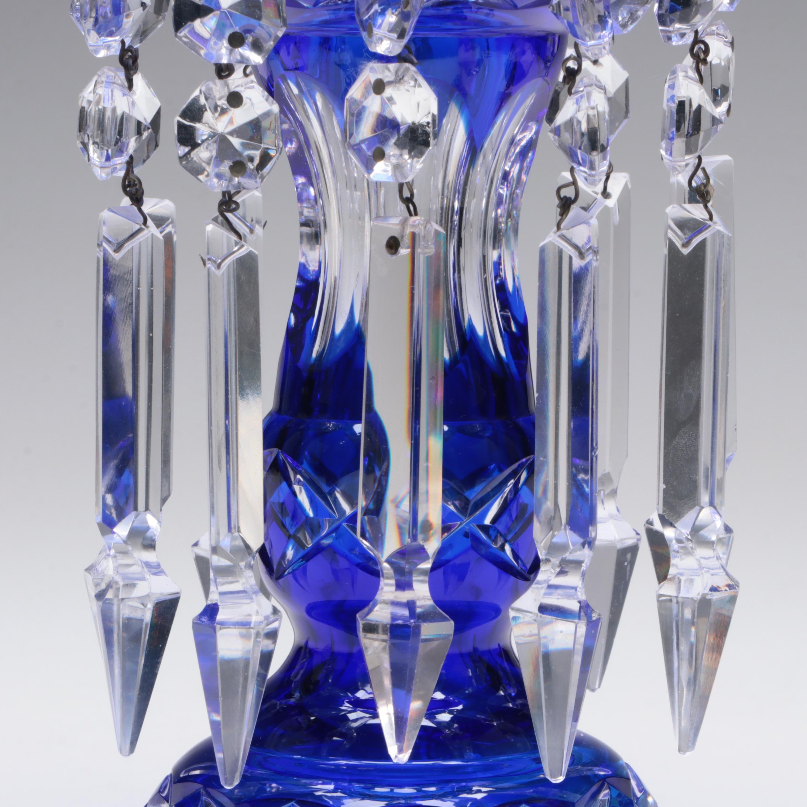 Bohemian Style Cobalt Cut to Clear Mantle Luster