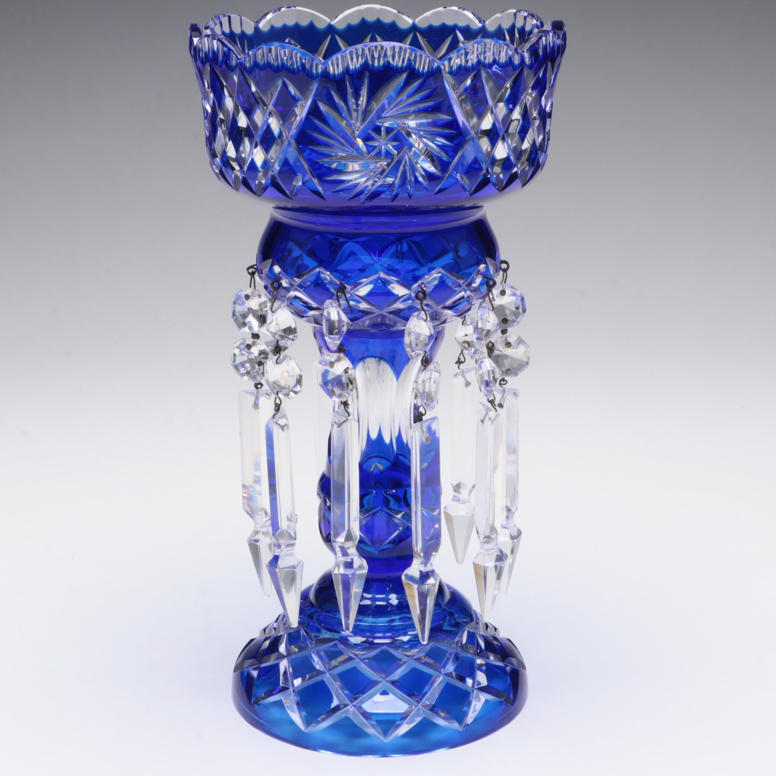 Bohemian Style Cobalt Cut to Clear Mantle Luster