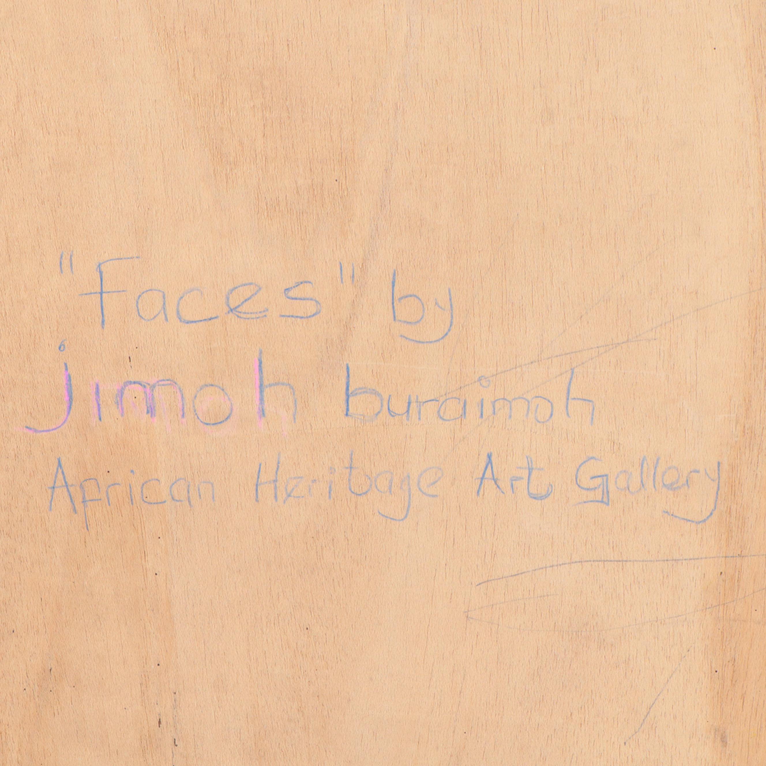 Jimoh Buraimoh Acrylic Painting "Faces," 2006