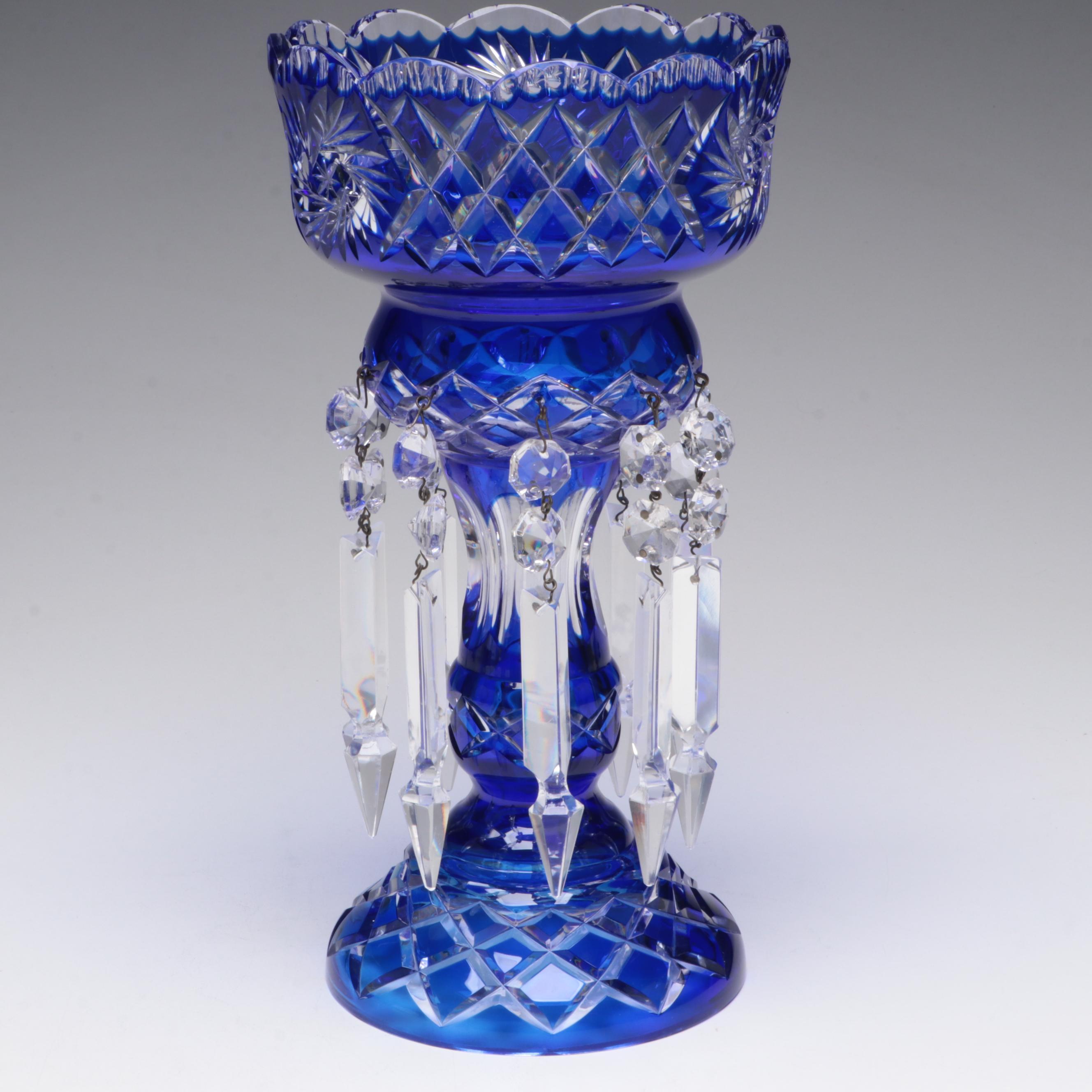 Bohemian Style Cobalt Cut to Clear Mantle Luster