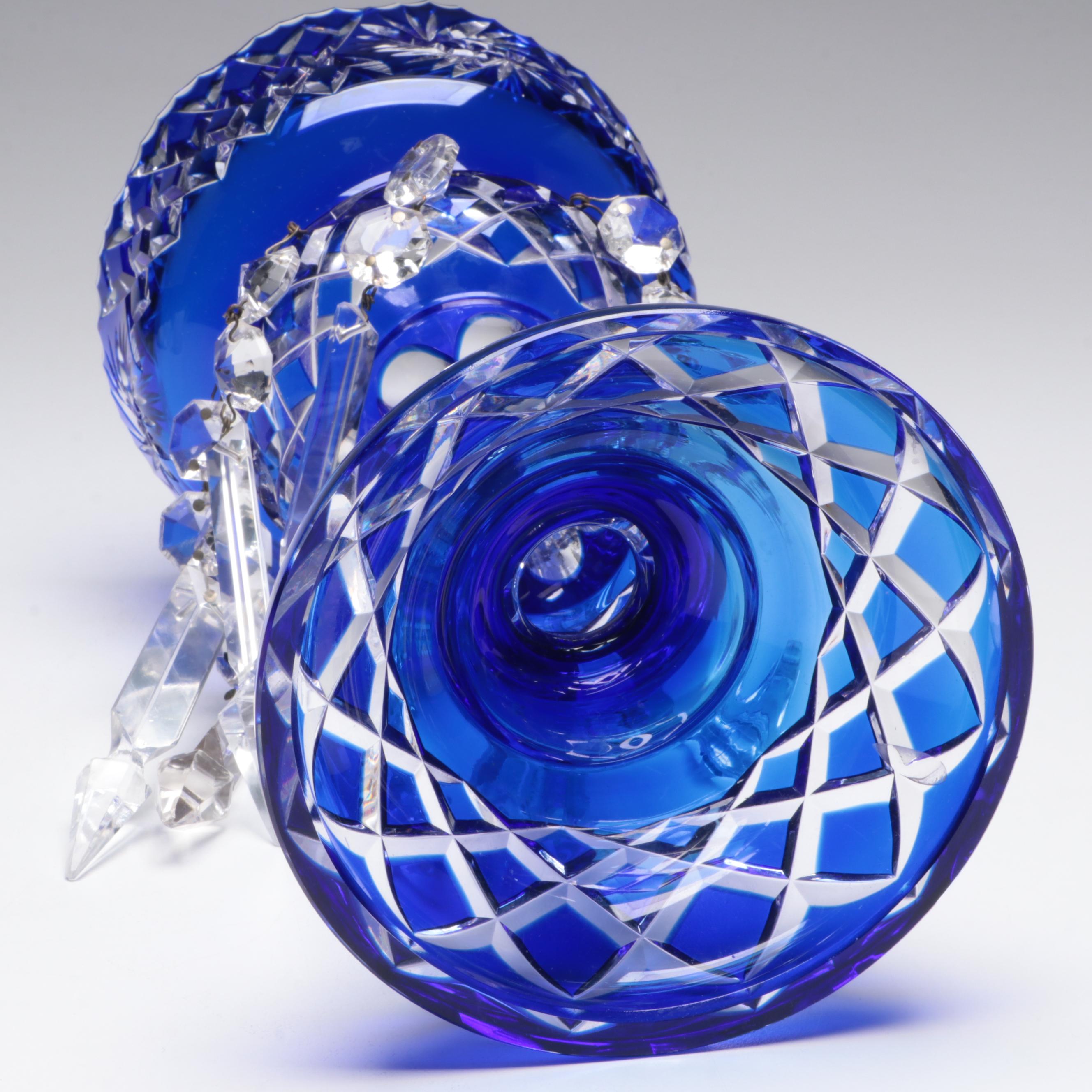 Bohemian Style Cobalt Cut to Clear Mantle Luster