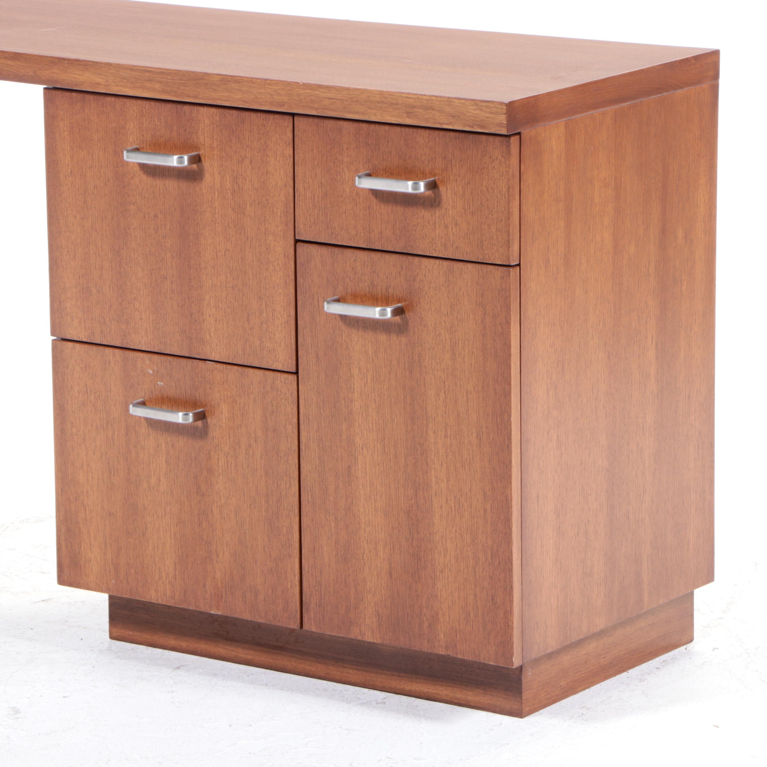 Custom-Made Modern Hardwood Office Credenza
