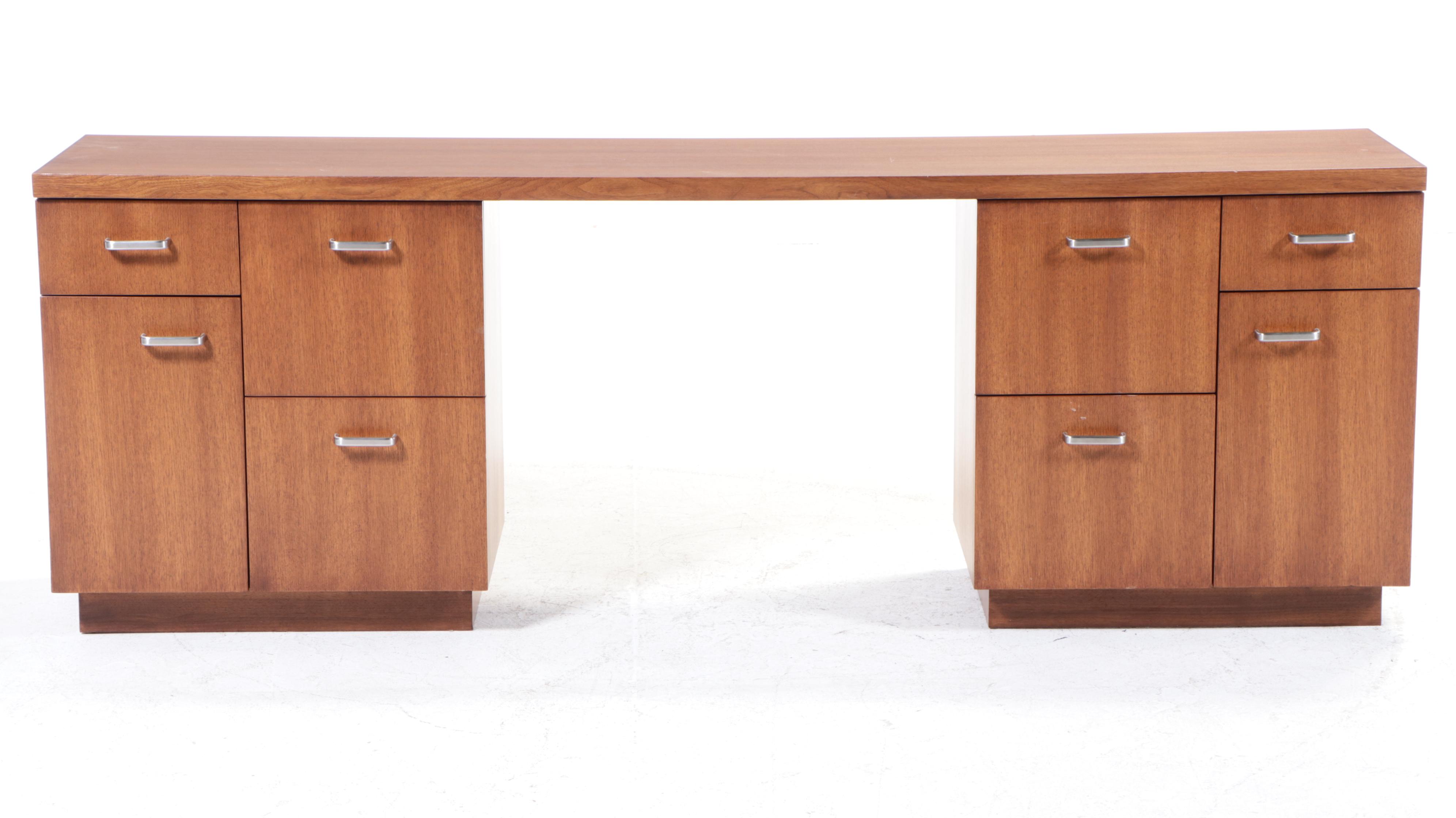 Custom-Made Modern Hardwood Office Credenza