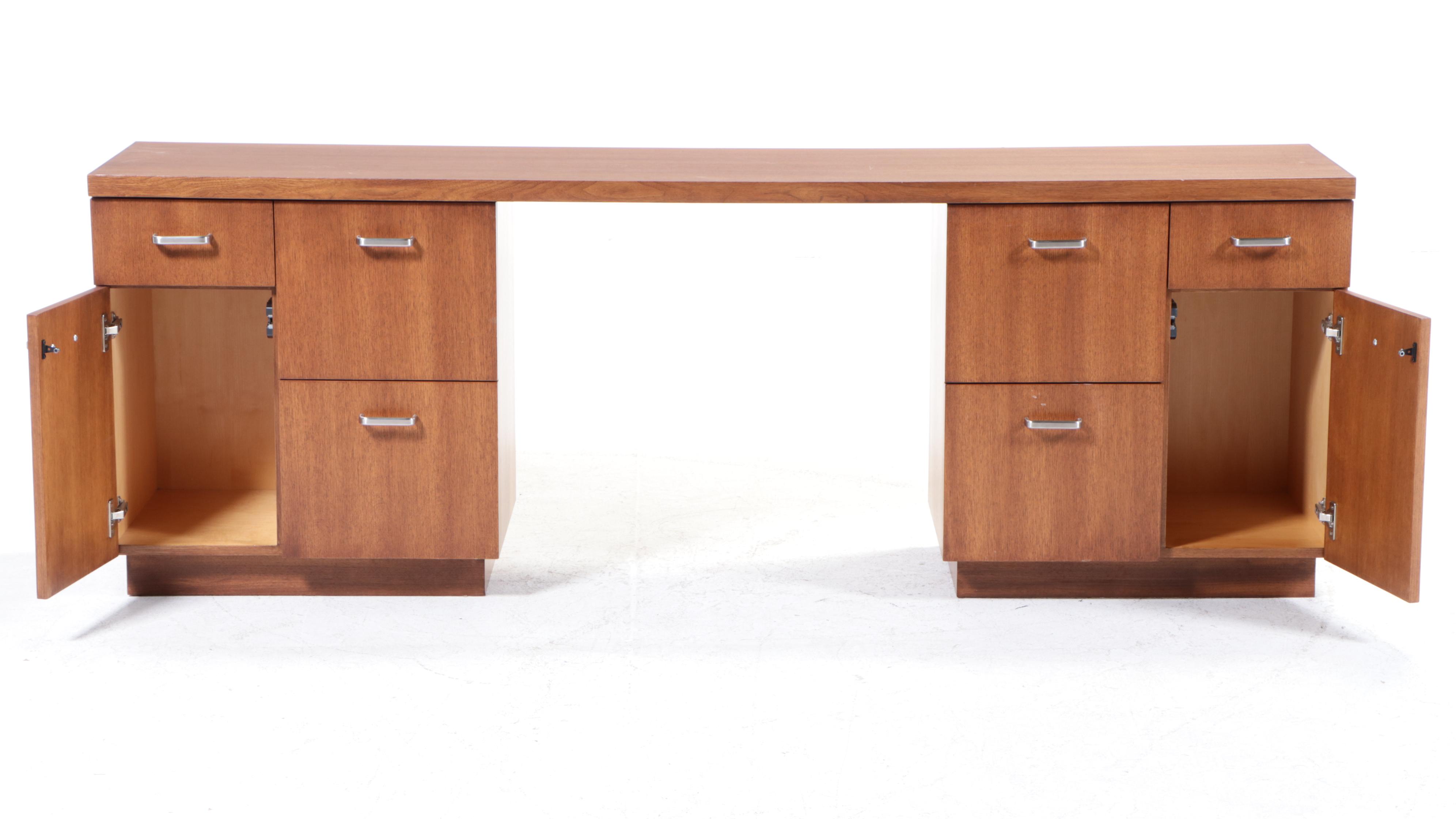 Custom-Made Modern Hardwood Office Credenza