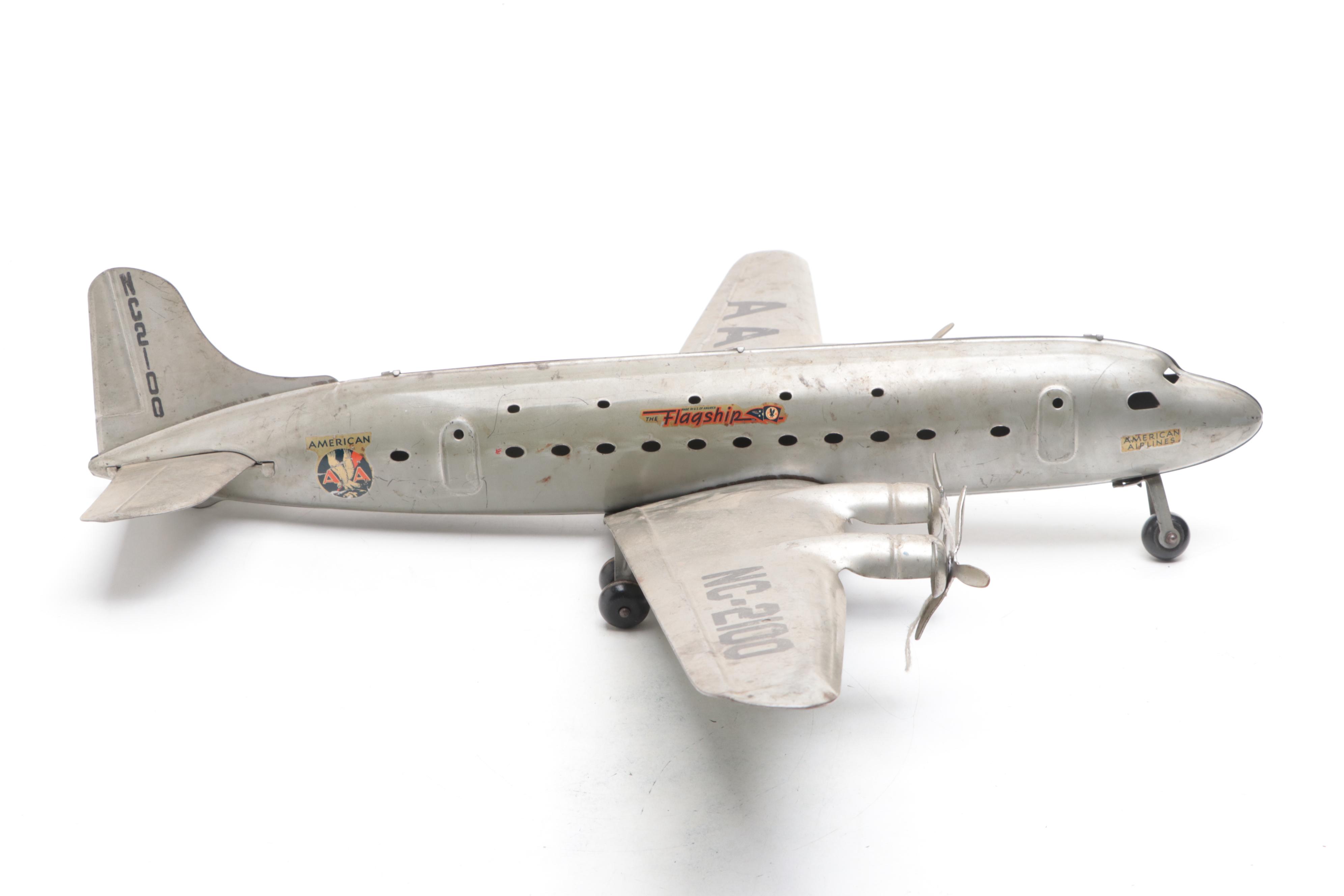 American Airlines "The Flagship" Metal Model Plane, Mid-20th Century