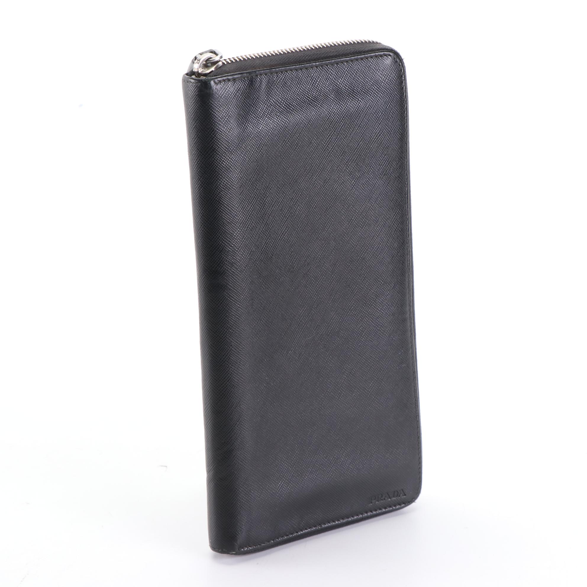 Prada Saffiano Leather Zip-Around Wallet
