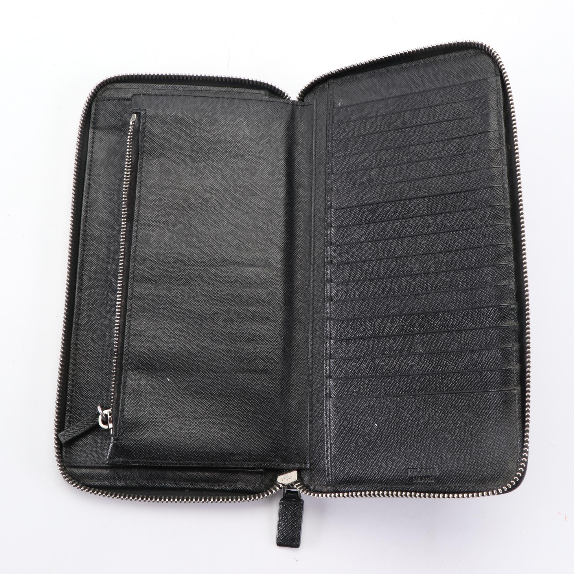 Prada Saffiano Leather Zip-Around Wallet
