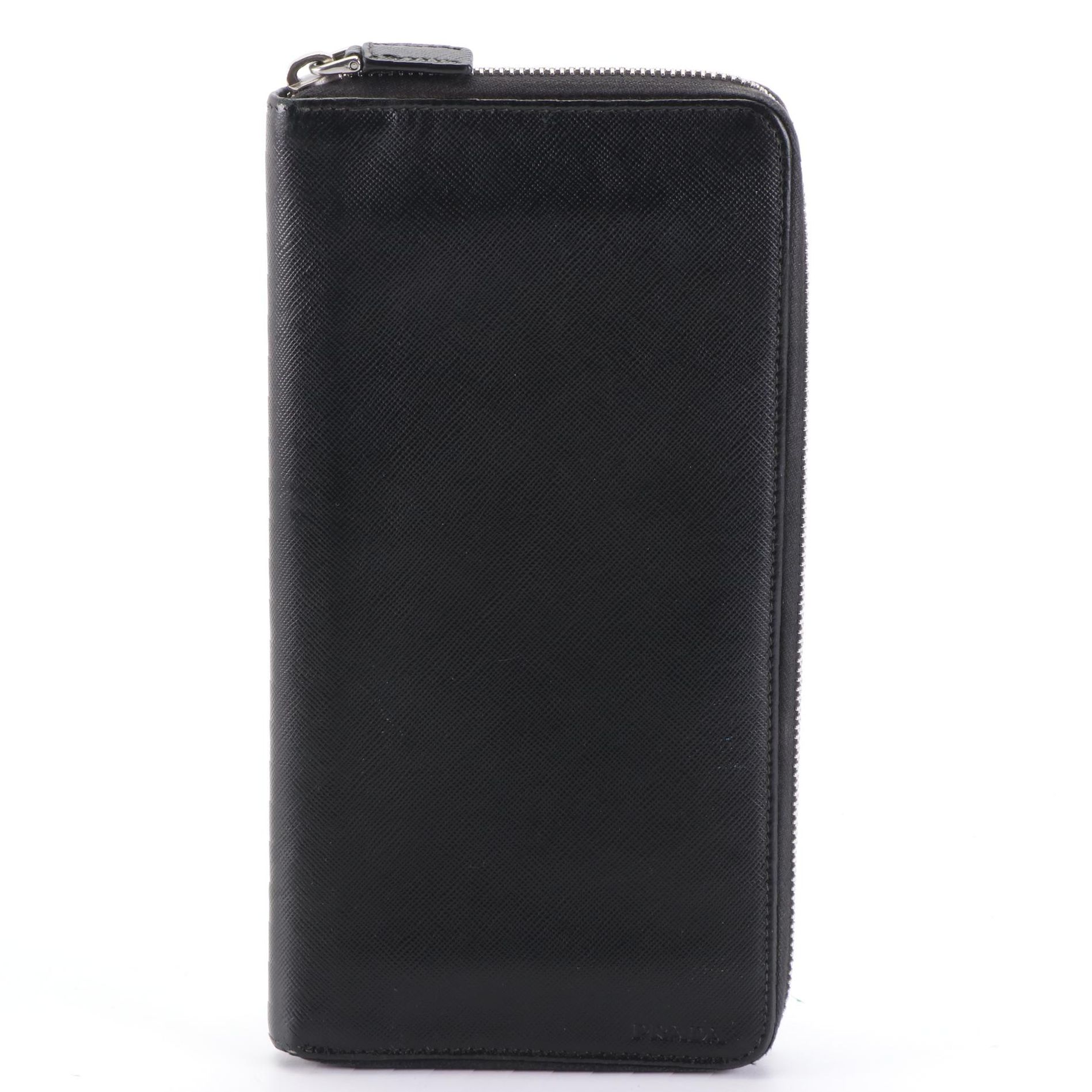 Prada Saffiano Leather Zip-Around Wallet