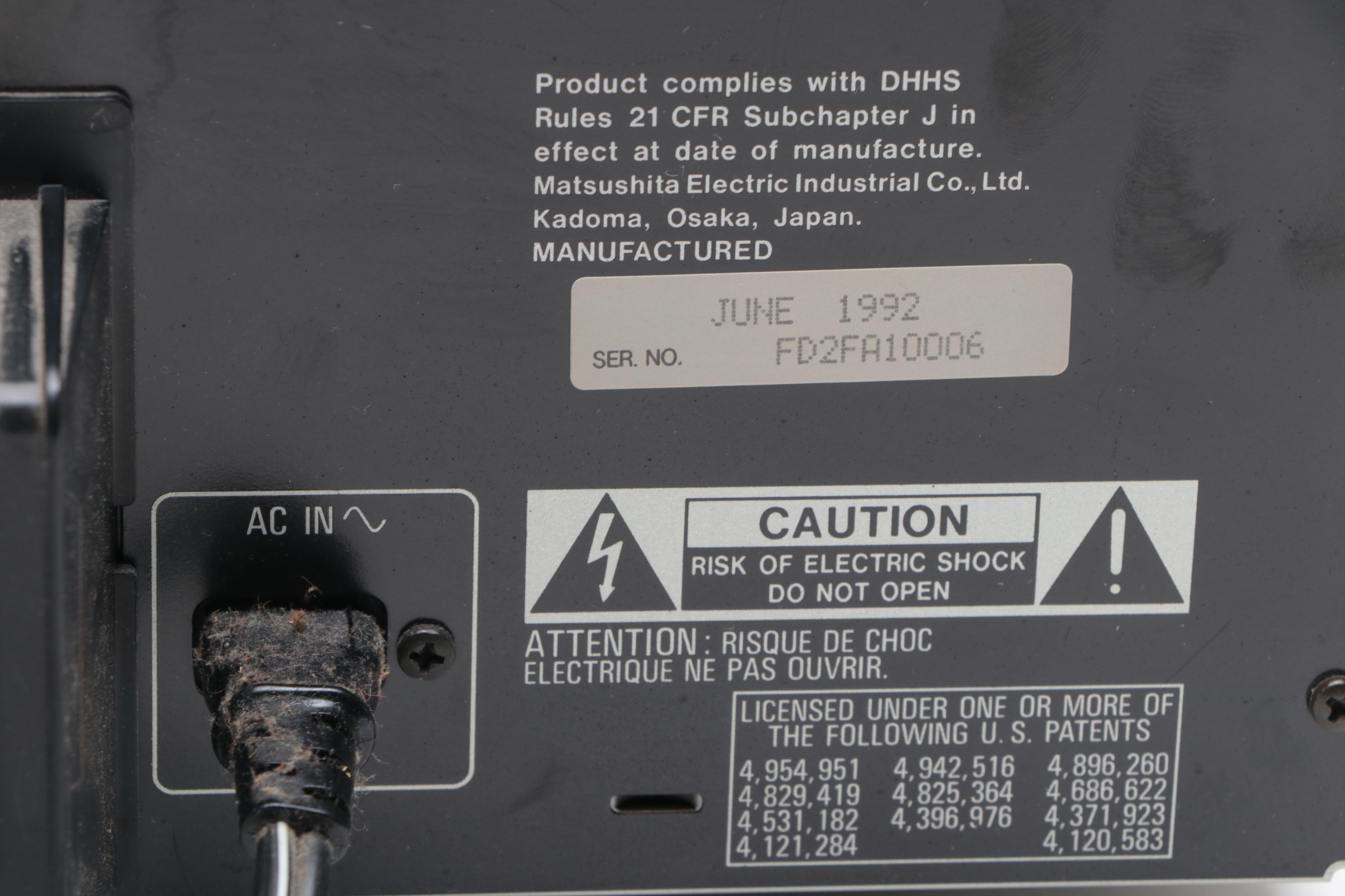 Technics 5 Disc CD Changer and Sears ProFormance Stereo Tape Deck