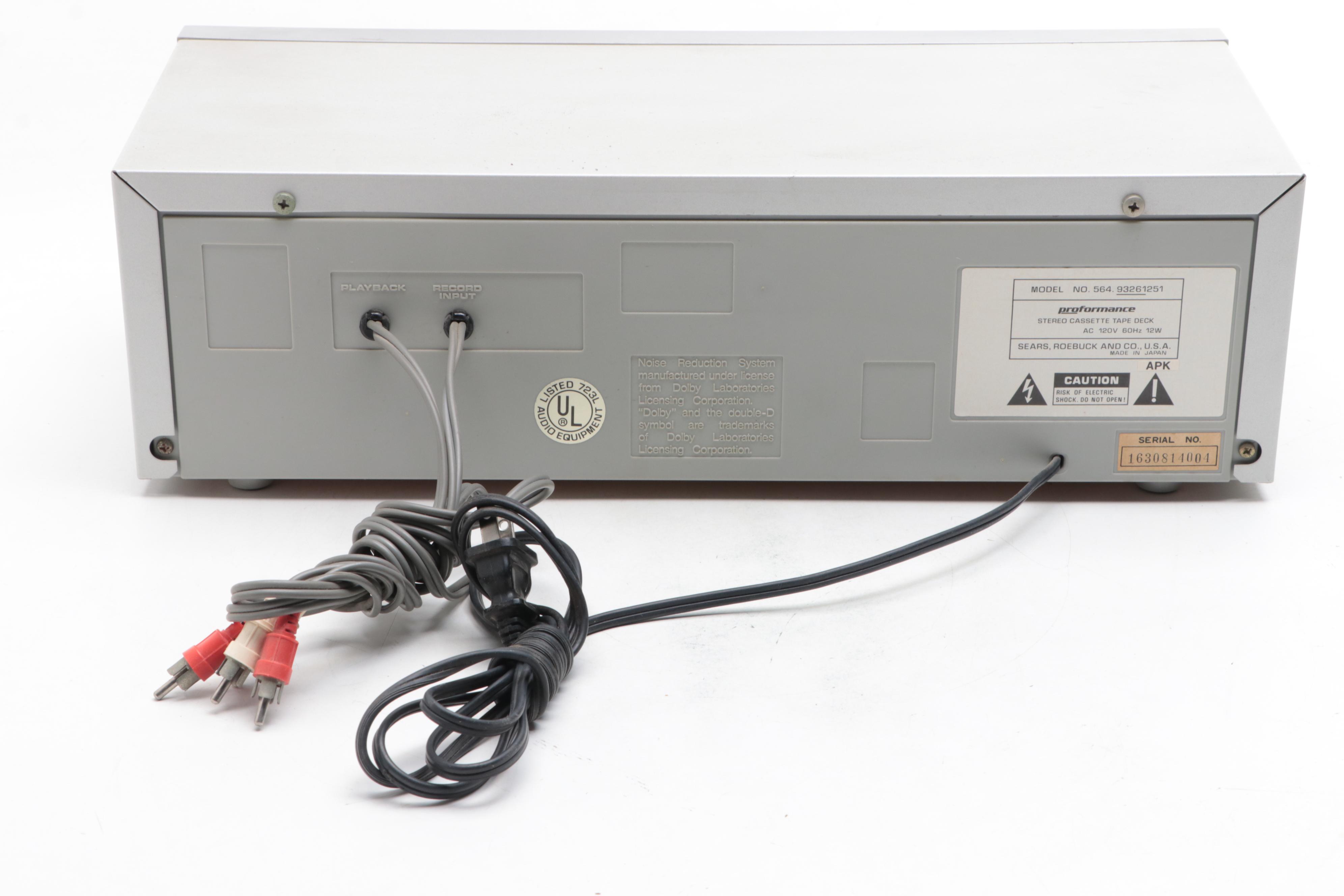 Technics 5 Disc CD Changer and Sears ProFormance Stereo Tape Deck