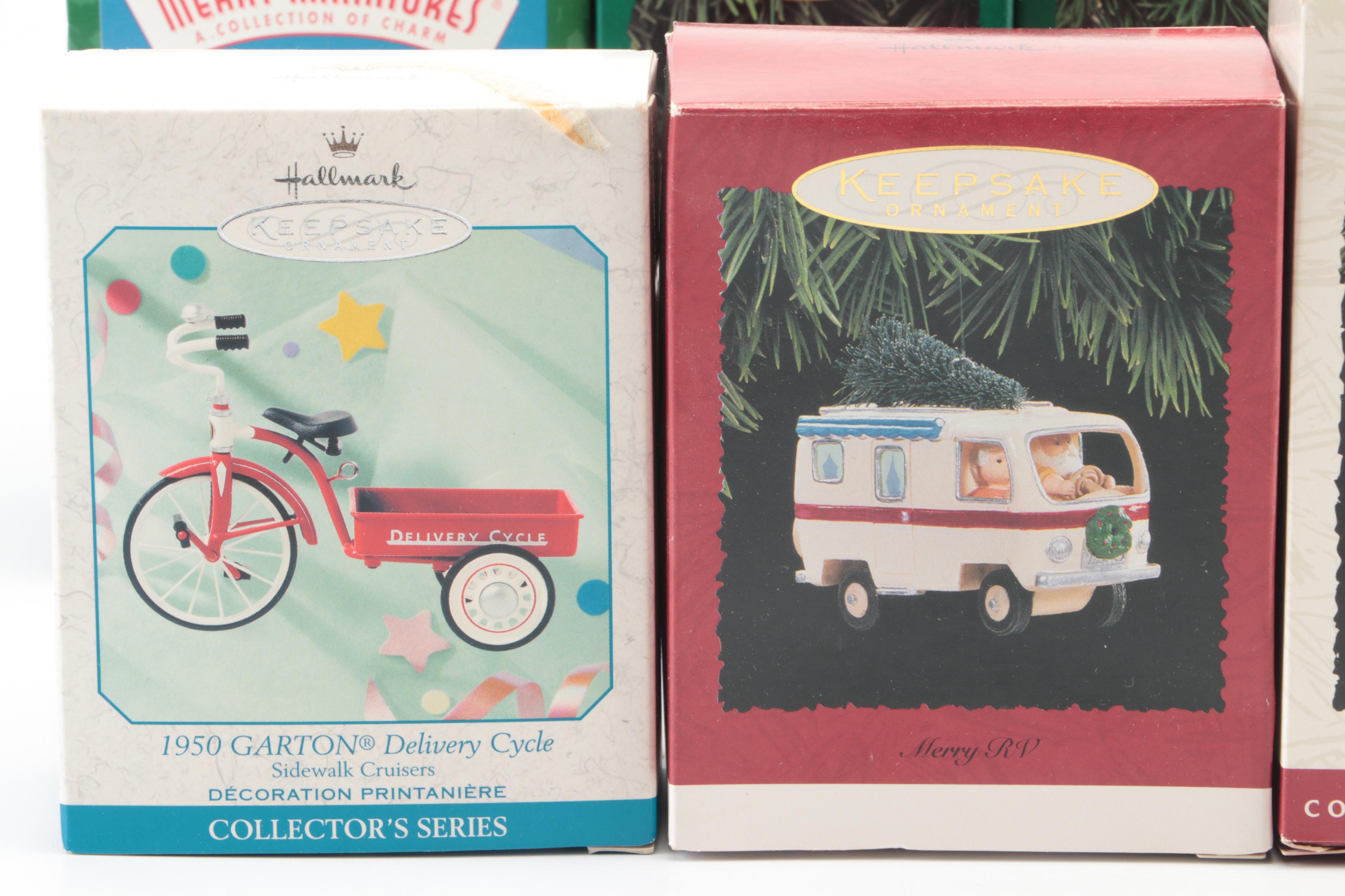 Hallmark Ornaments with Kiddie Car Classics, Disney and Others