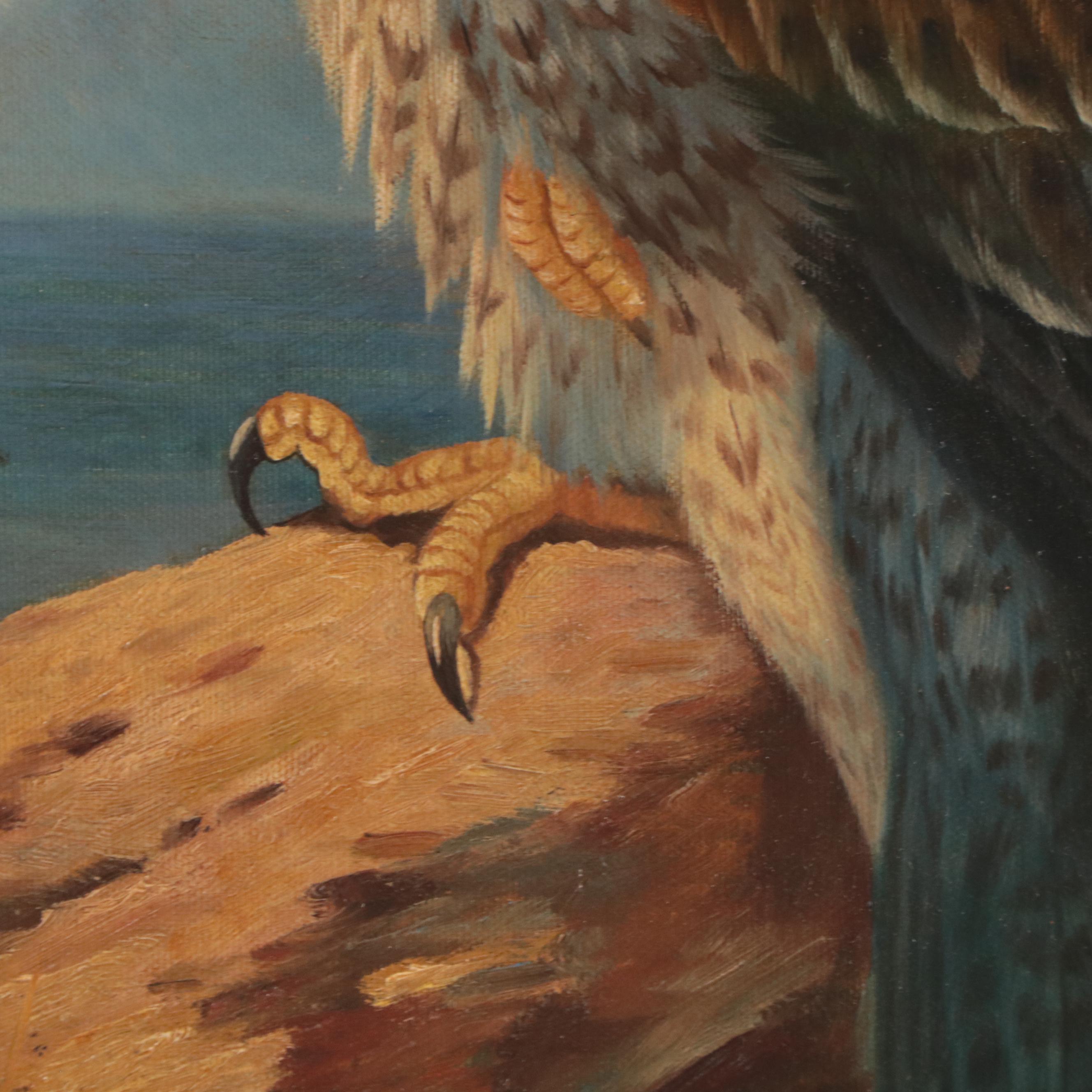 Oil Painting After Archibald Thorburn of Peregrine Falcon