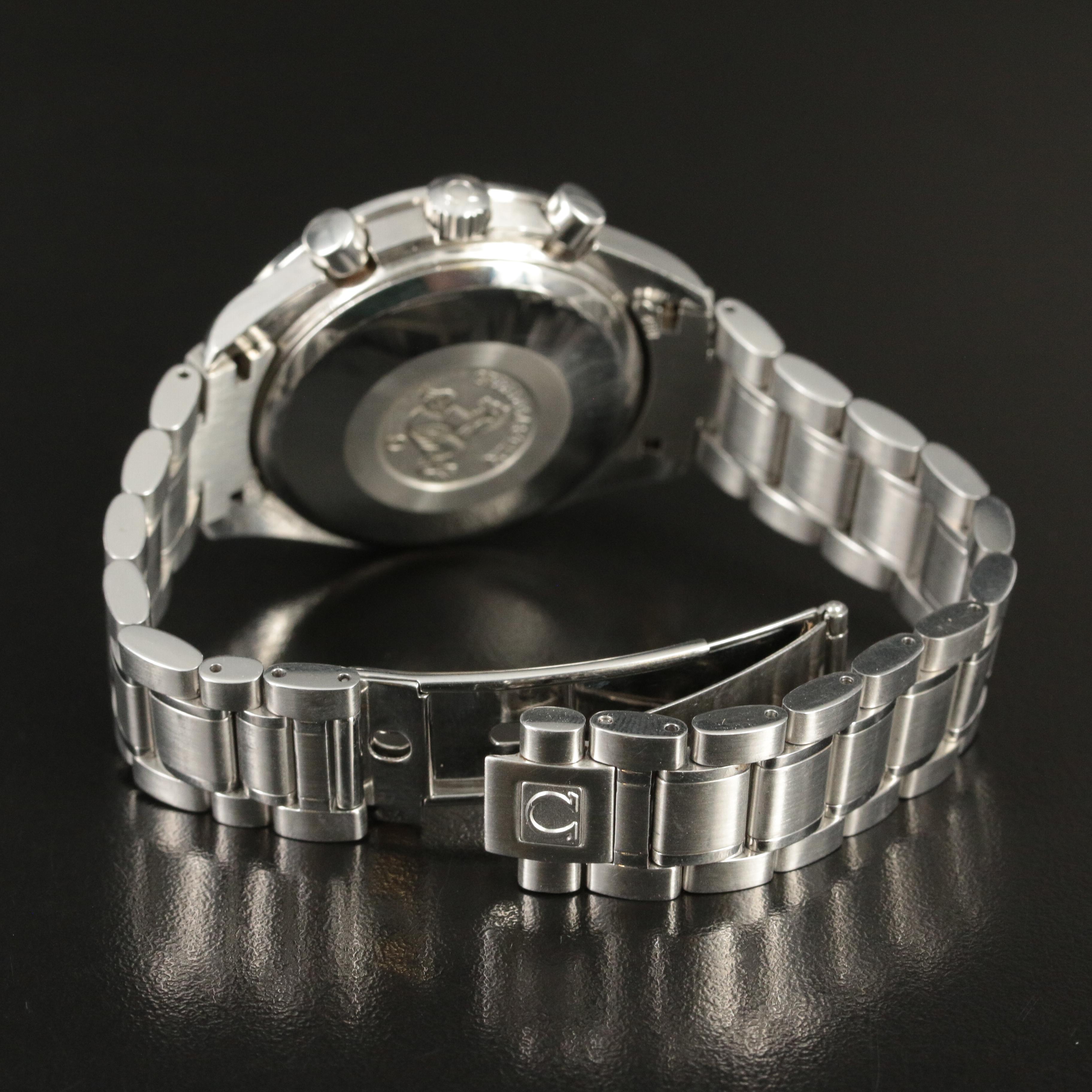 Omega Speedmaster Day Date Stainless Steel Black 39mm Automatic Watch