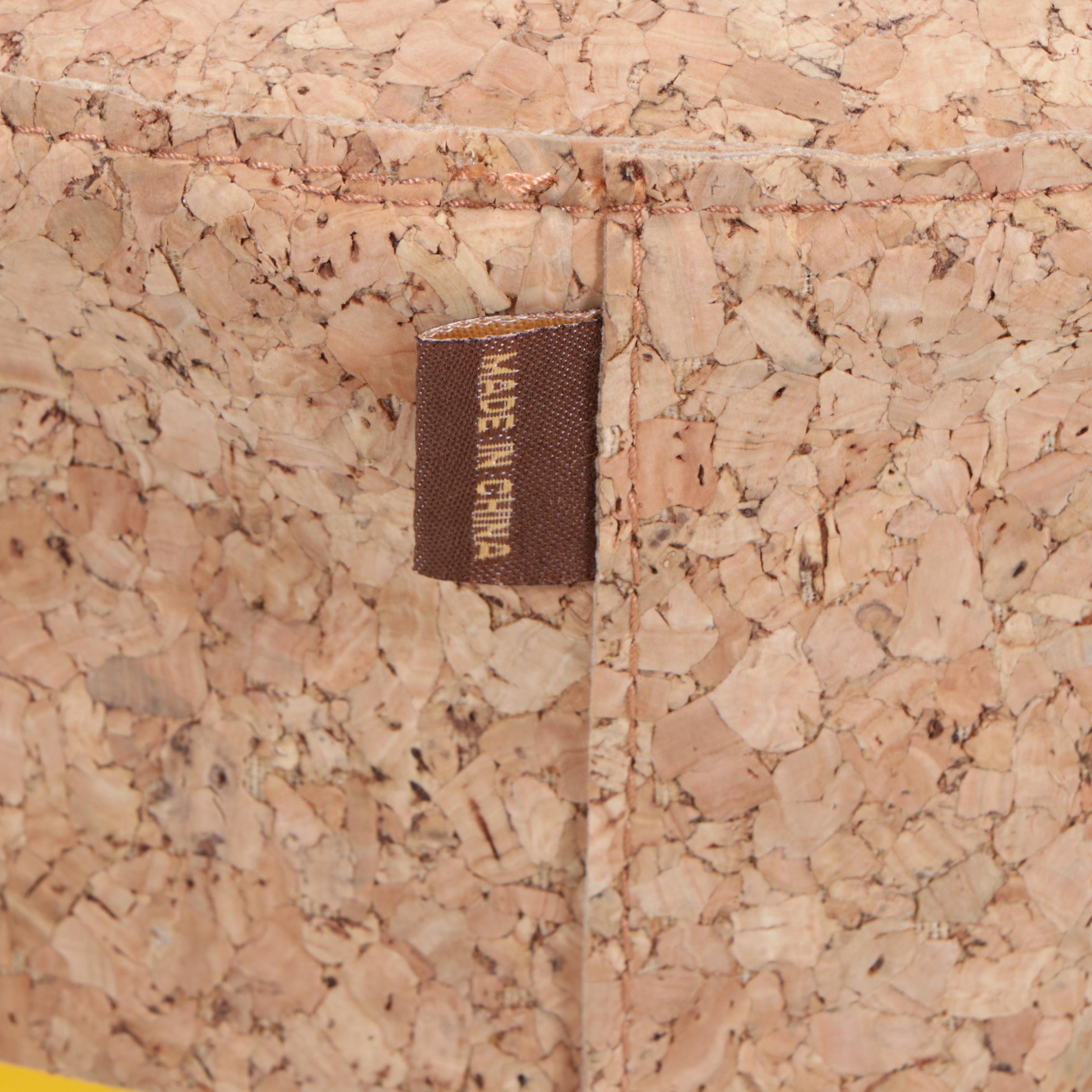 Yellow PowderCoated Metal Garden Stool with Cork Cover EBTH