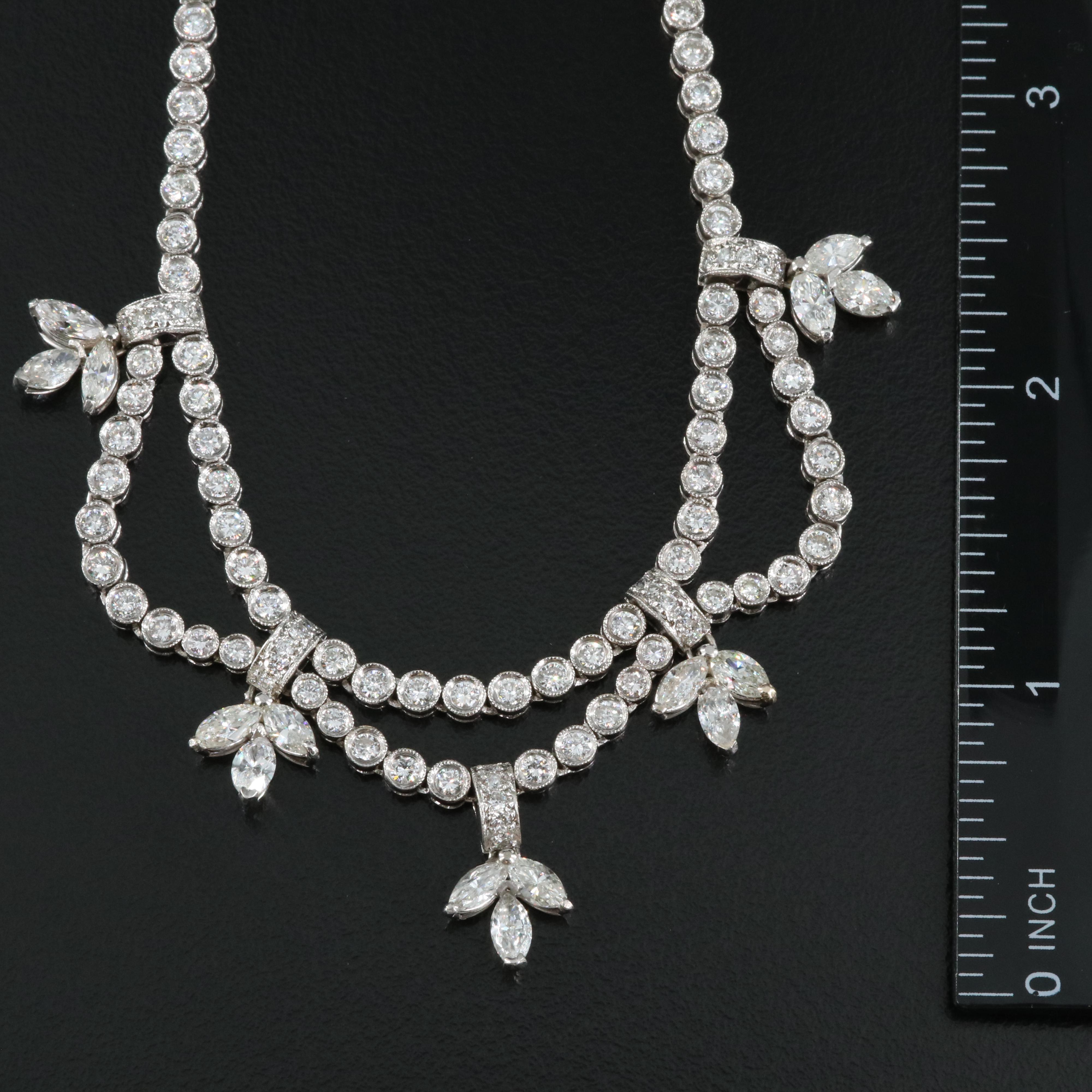 18K 10.61 CTW Diamond Garland Necklace with 14K Accents