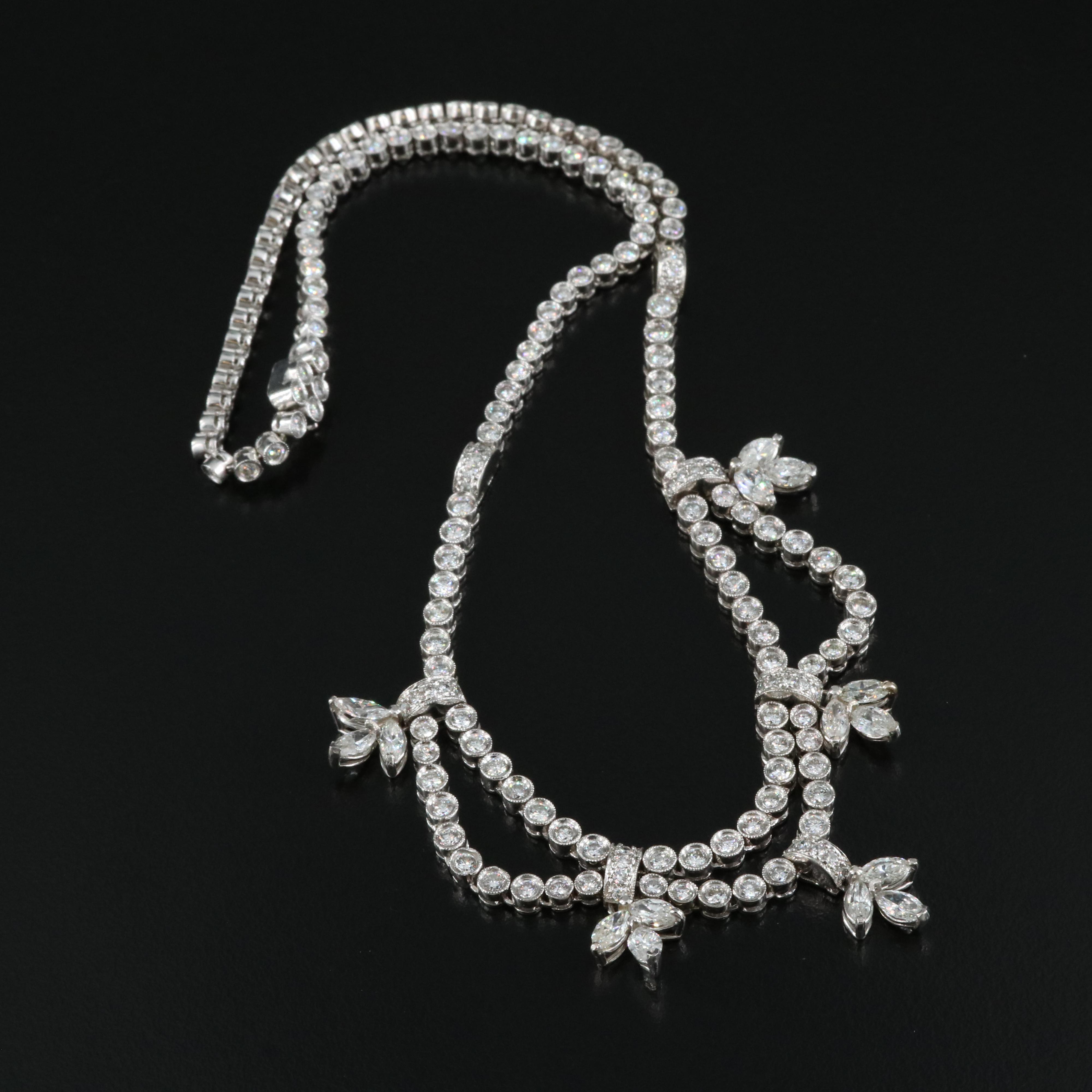 18K 10.61 CTW Diamond Garland Necklace with 14K Accents