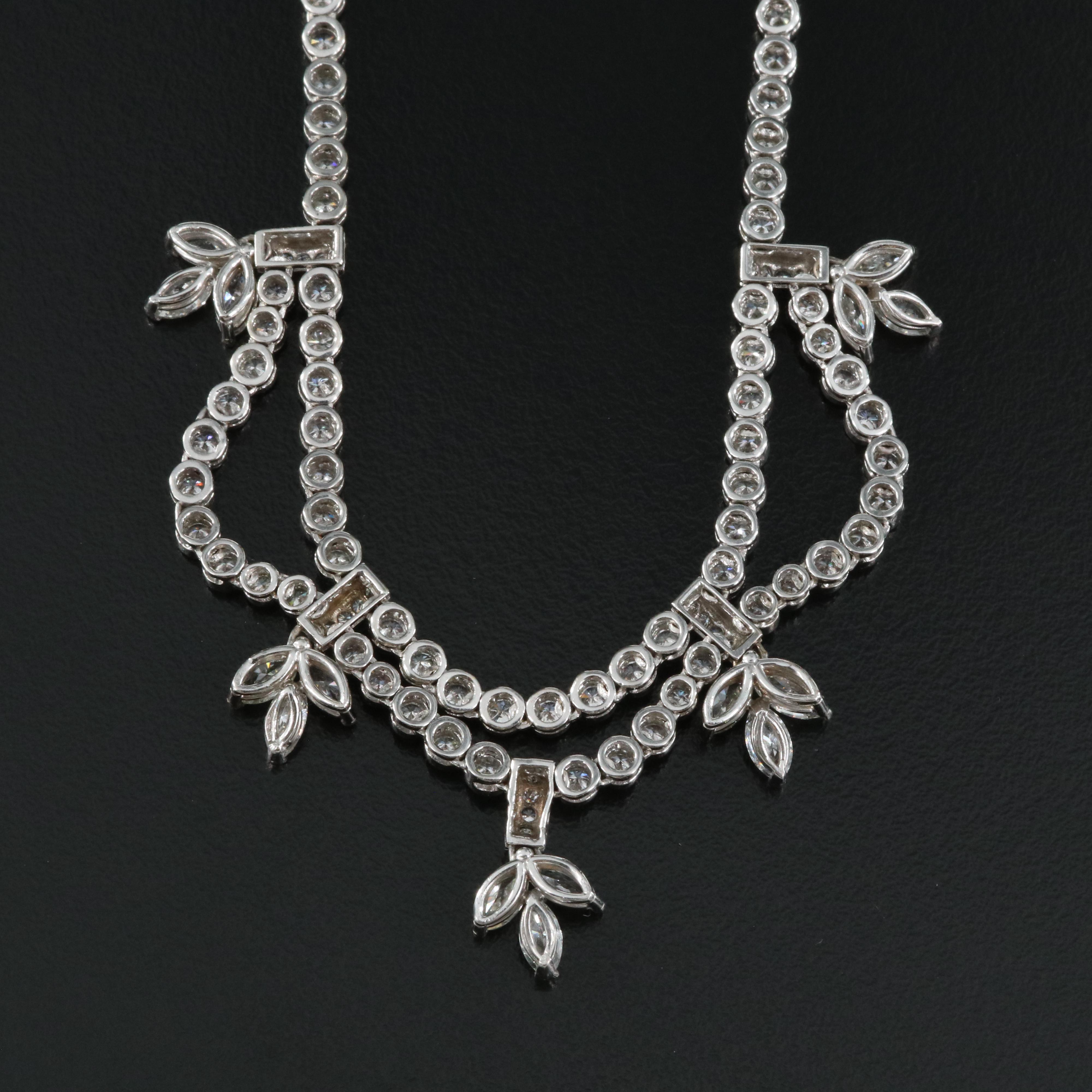 18K 10.61 CTW Diamond Garland Necklace with 14K Accents