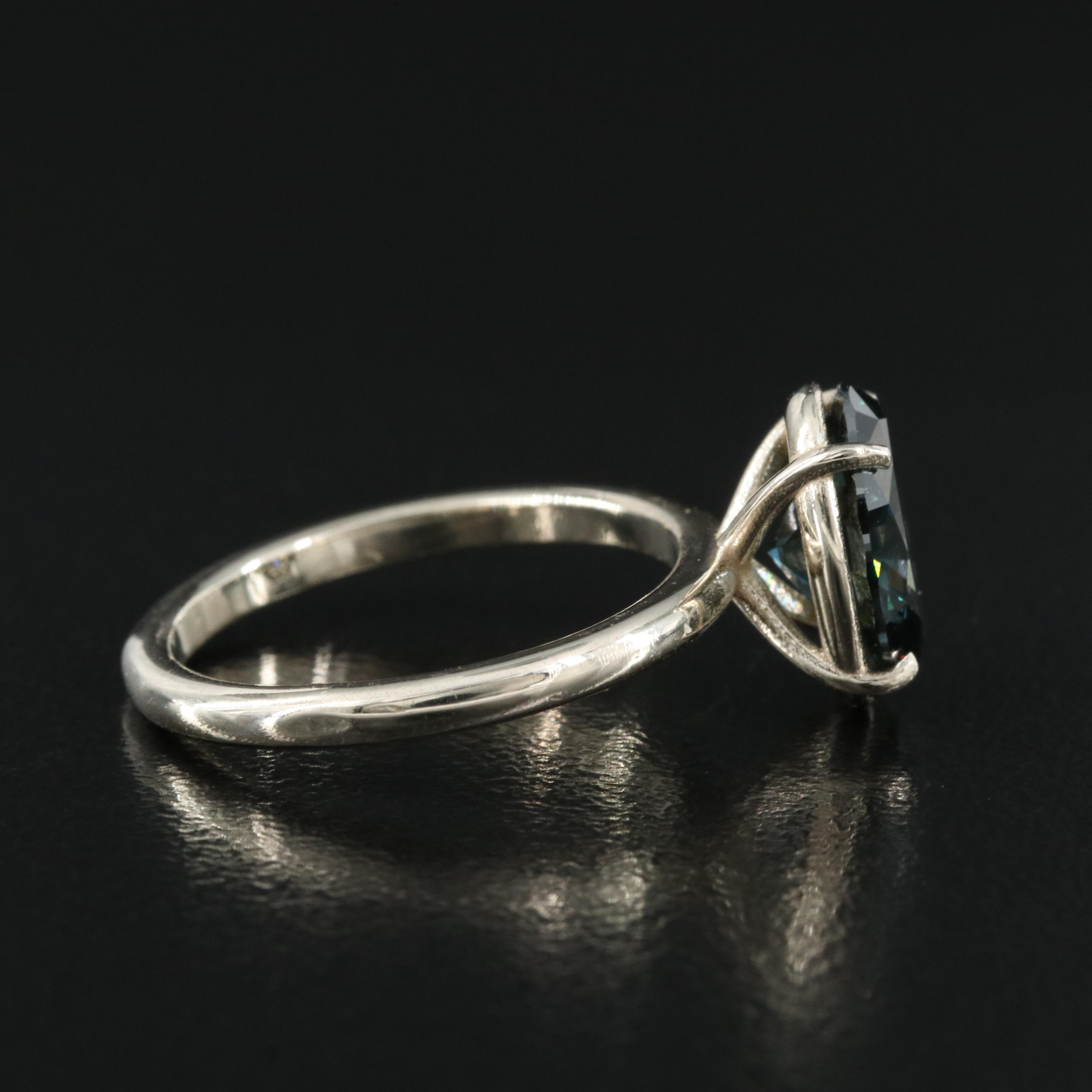 14K 2.05 CT Fancy Blue Diamond Solitaire Ring