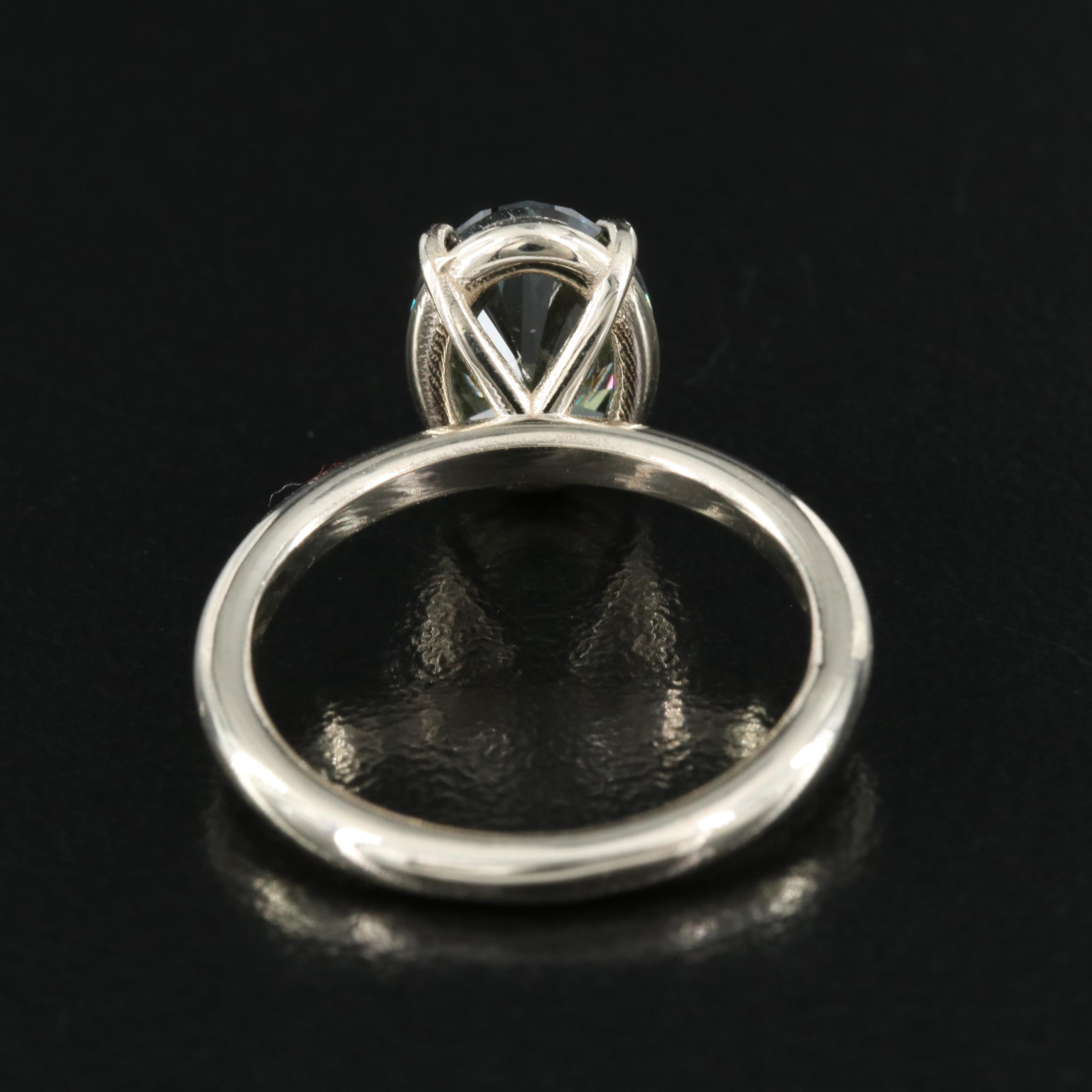 14K 2.05 CT Fancy Blue Diamond Solitaire Ring