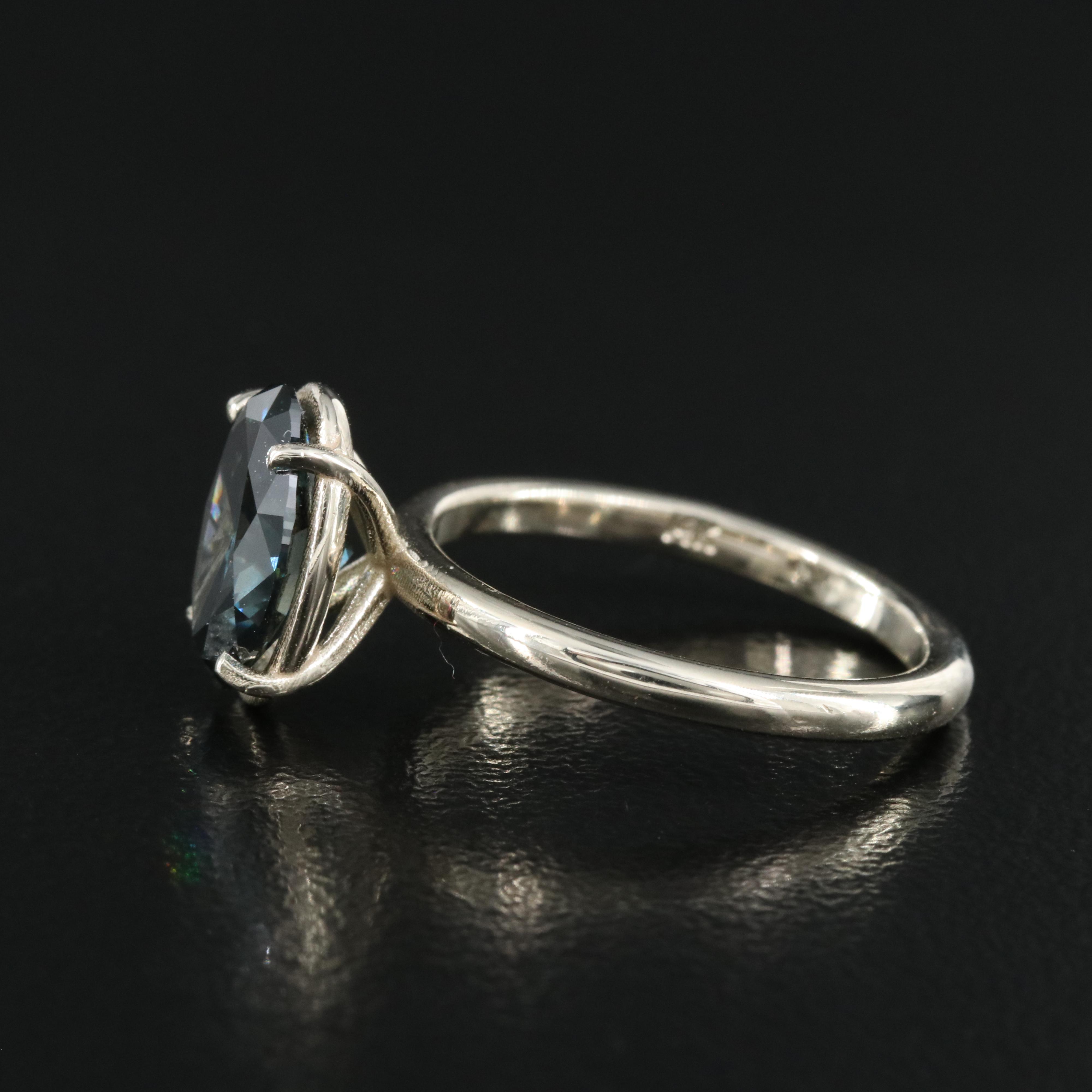 14K 2.05 CT Fancy Blue Diamond Solitaire Ring