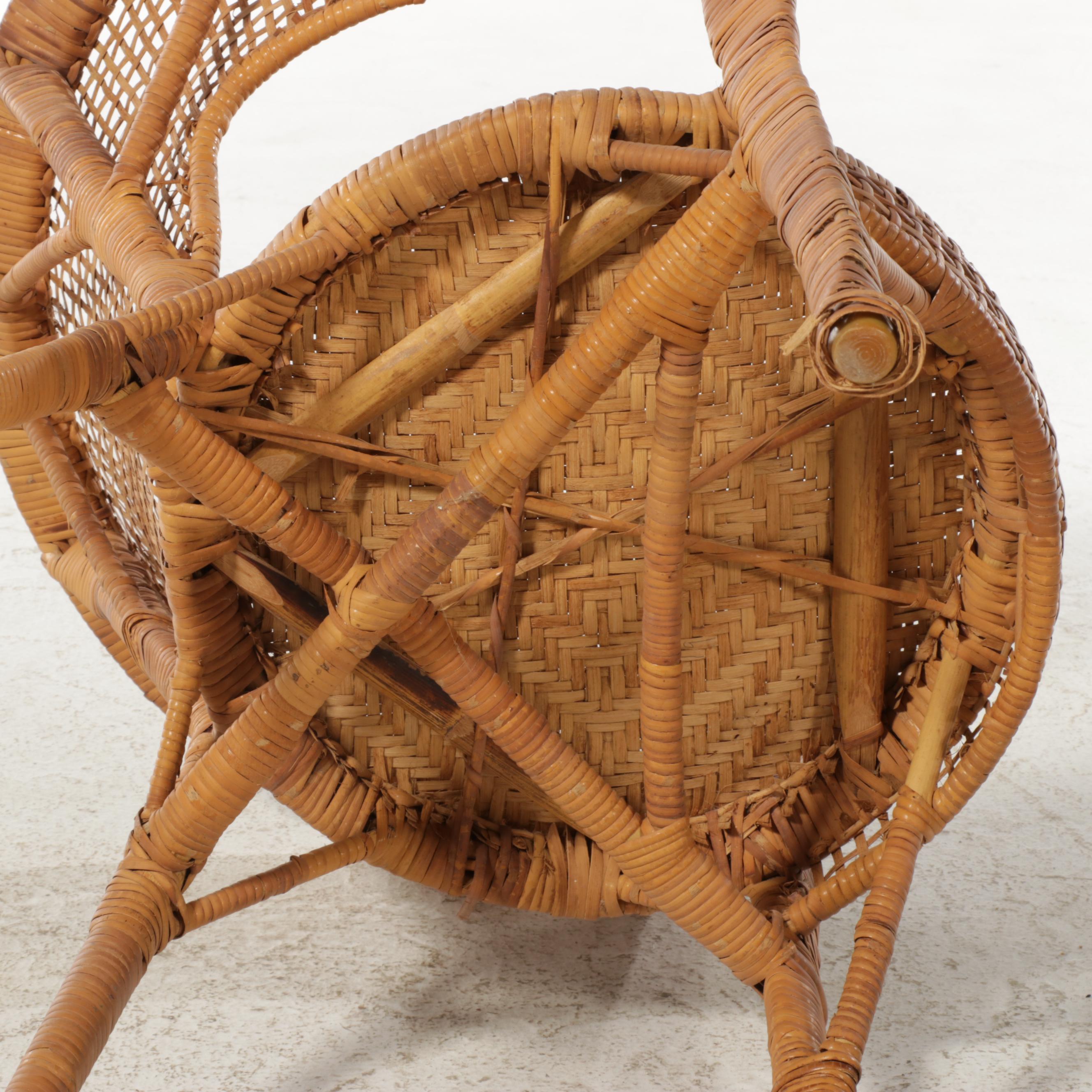 Wicker and Rattan Tub Chair, Mid to Late 20th Century EBTH