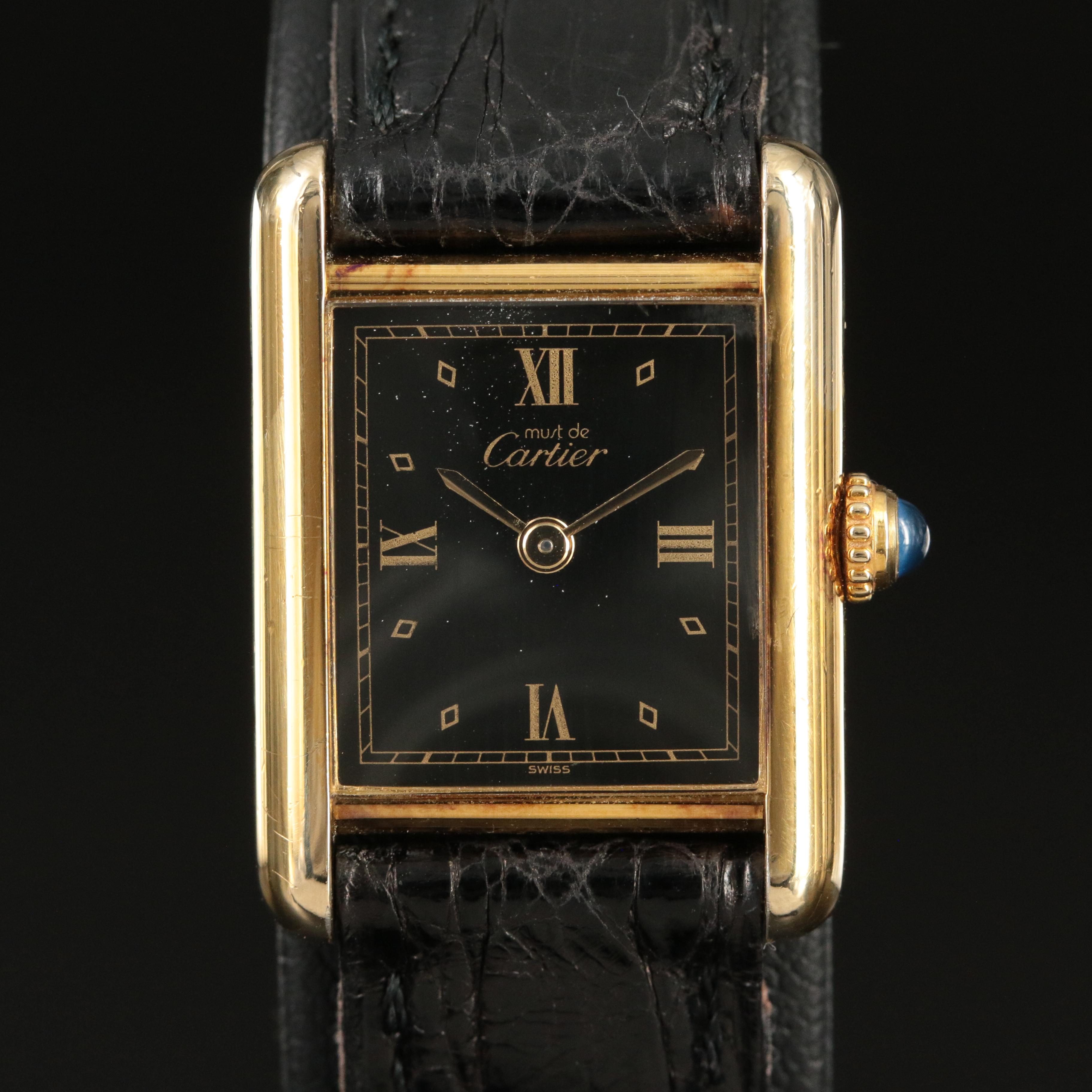 Cartier must de Cartier Vermeil Tank Quartz Watch