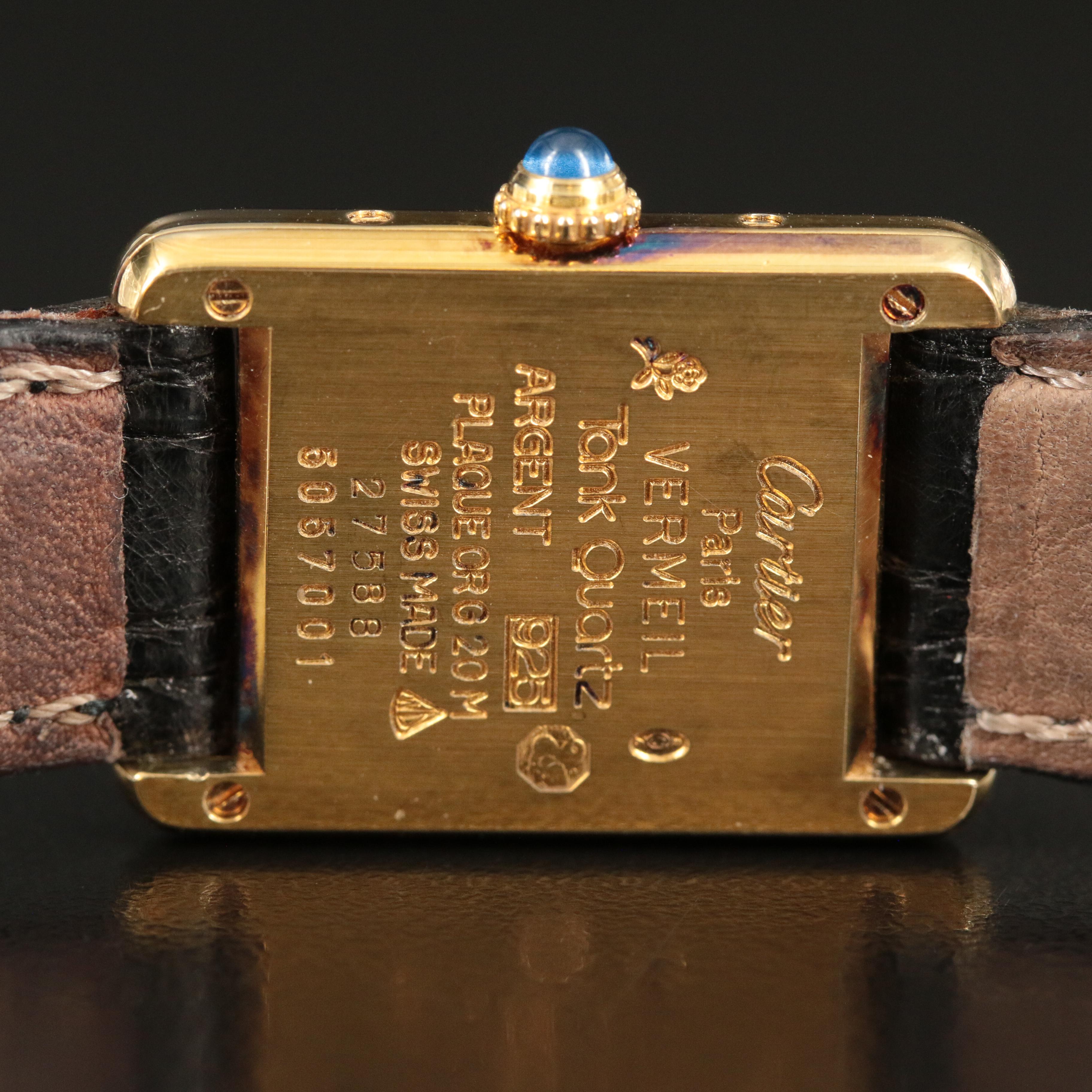 Cartier must de Cartier Vermeil Tank Quartz Watch