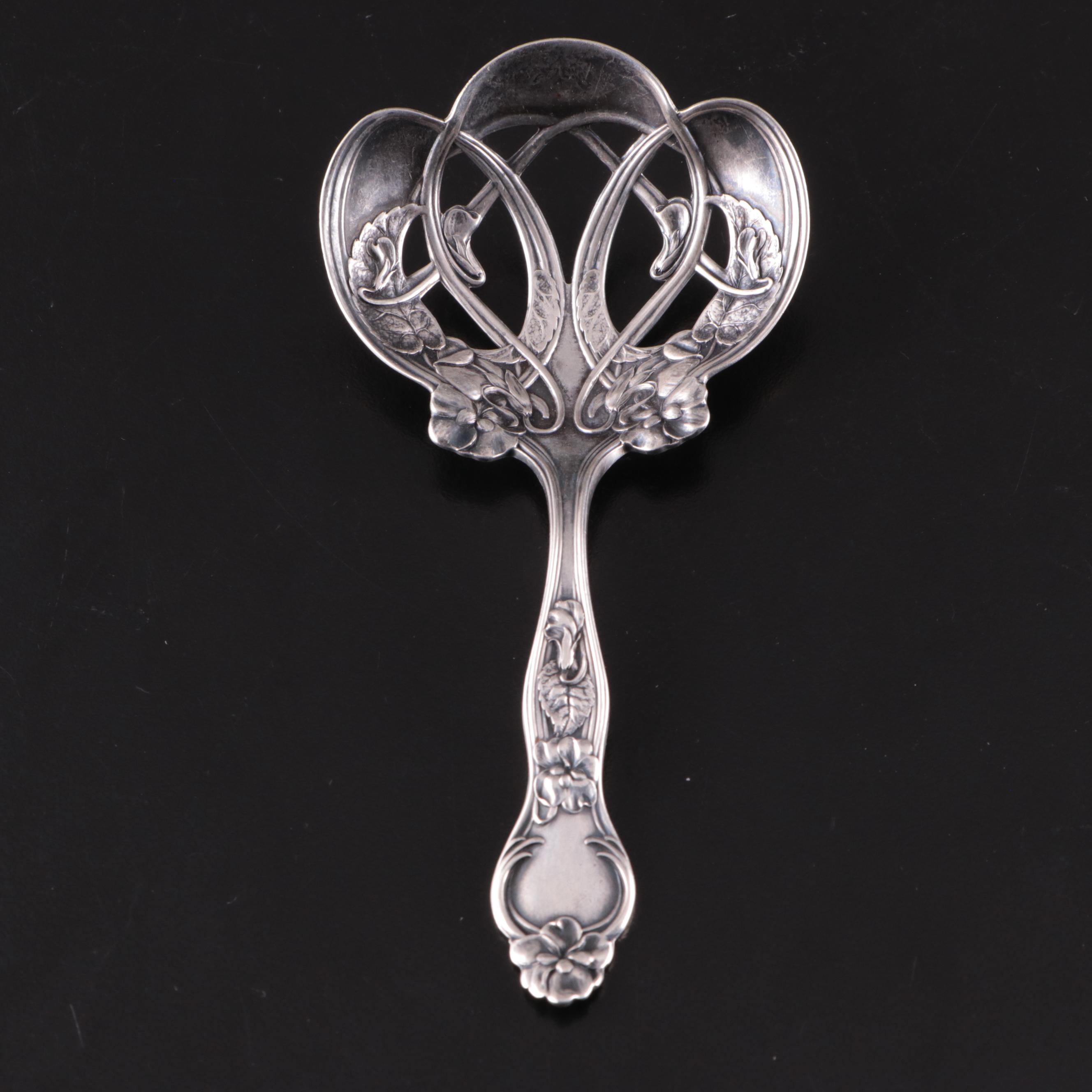 Wallace "Violet" Art Nouveau Sterling Bon Bon Spoons with Heirloom and Whiting