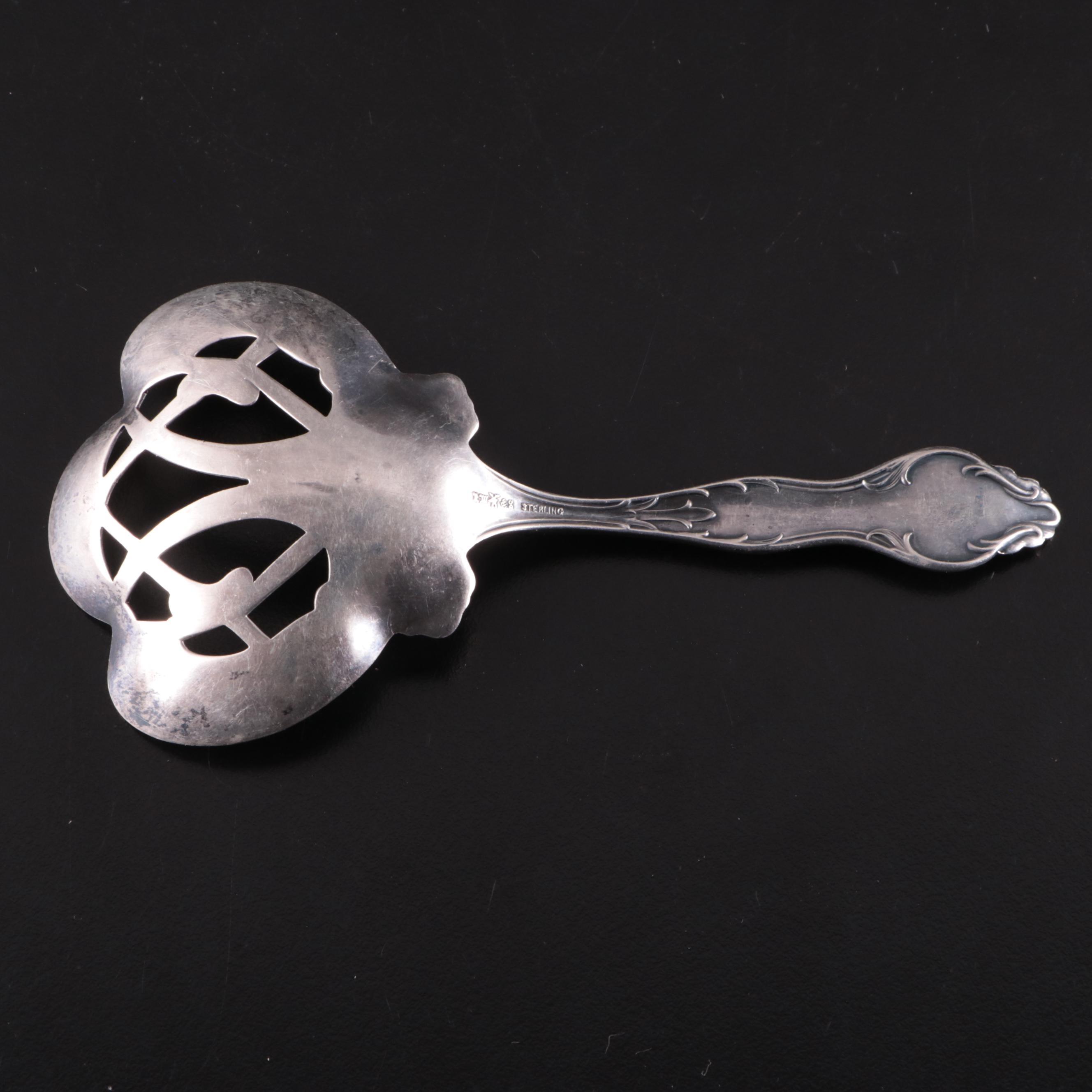 Wallace "Violet" Art Nouveau Sterling Bon Bon Spoons with Heirloom and Whiting