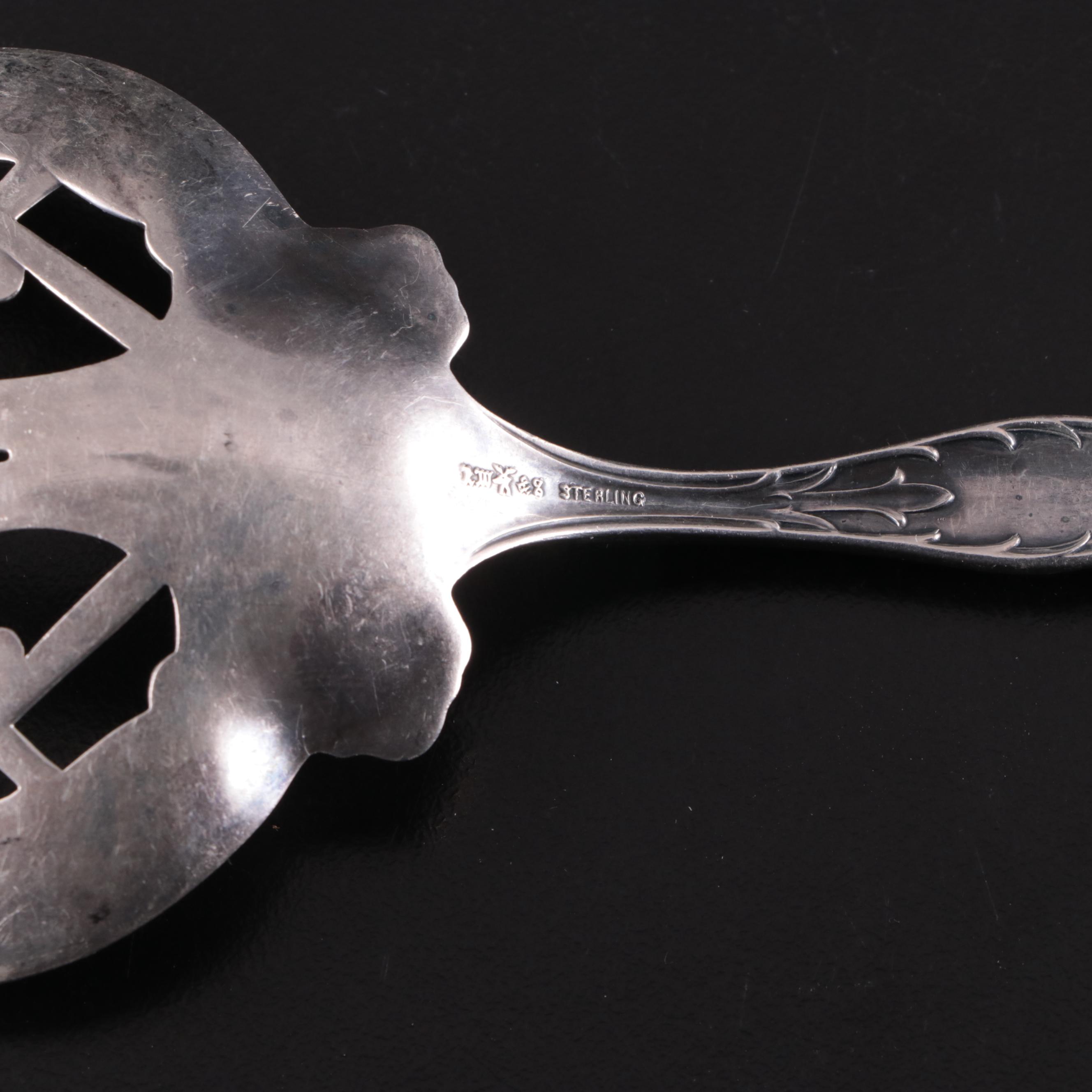 Wallace "Violet" Art Nouveau Sterling Bon Bon Spoons with Heirloom and Whiting