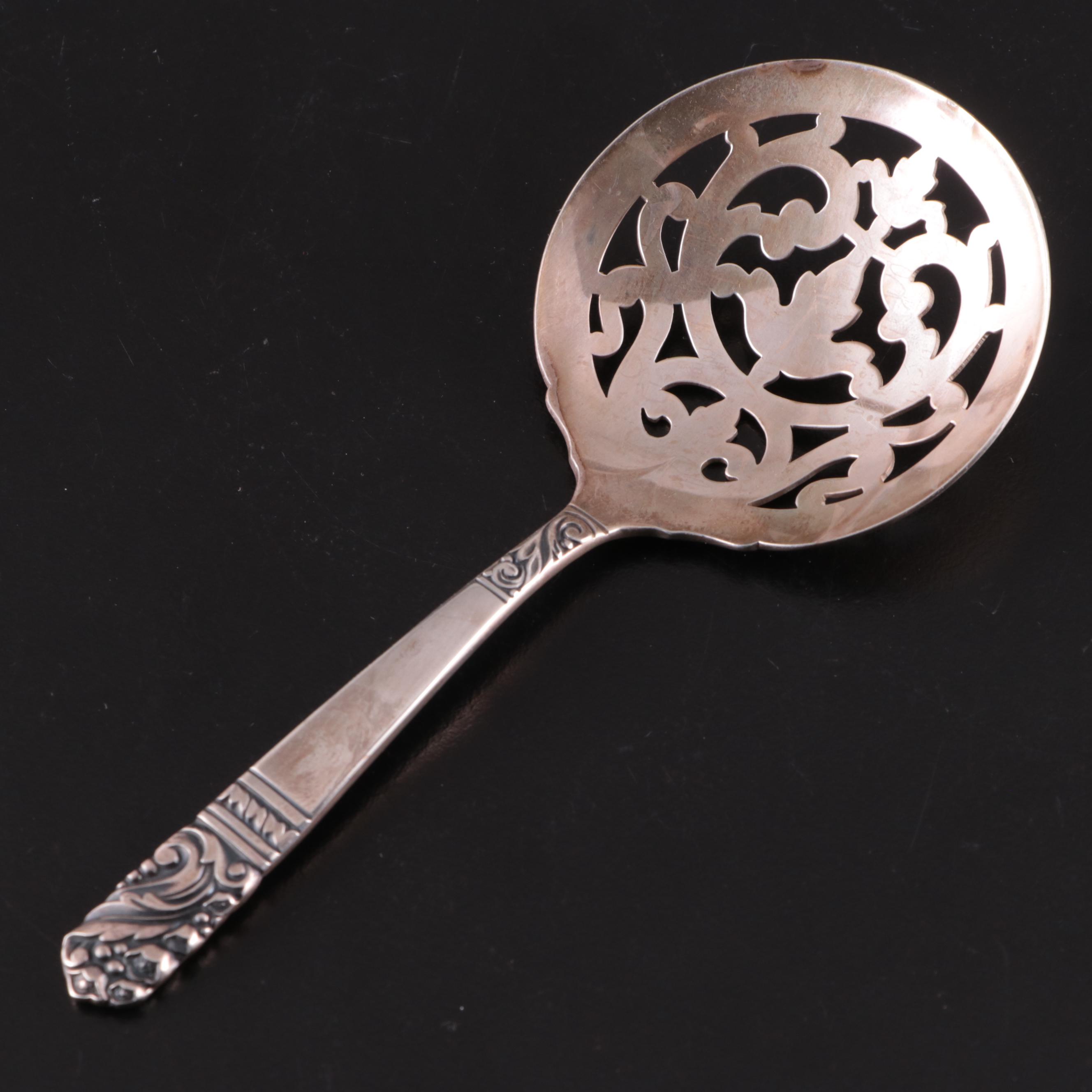 Wallace "Violet" Art Nouveau Sterling Bon Bon Spoons with Heirloom and Whiting