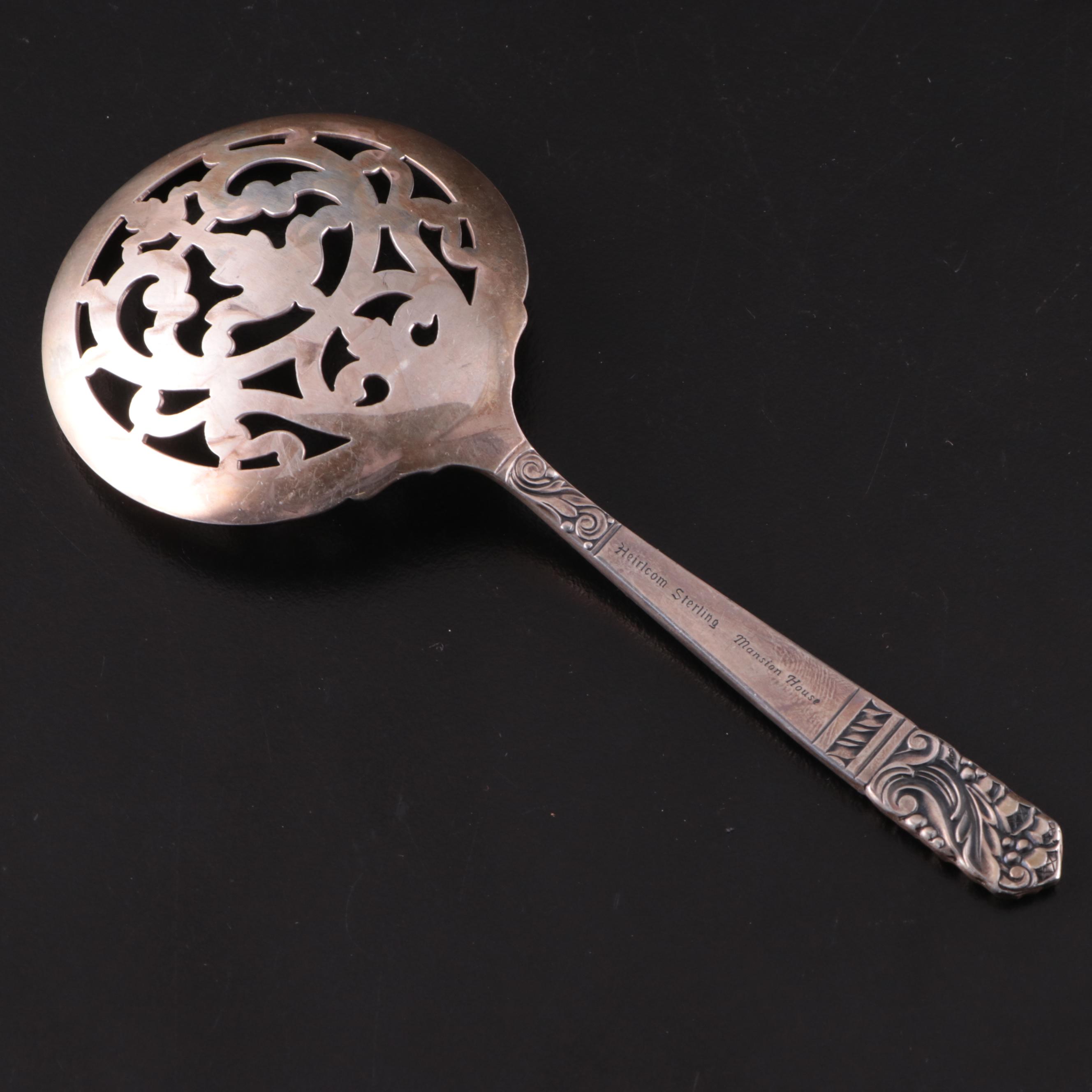 Wallace "Violet" Art Nouveau Sterling Bon Bon Spoons with Heirloom and Whiting