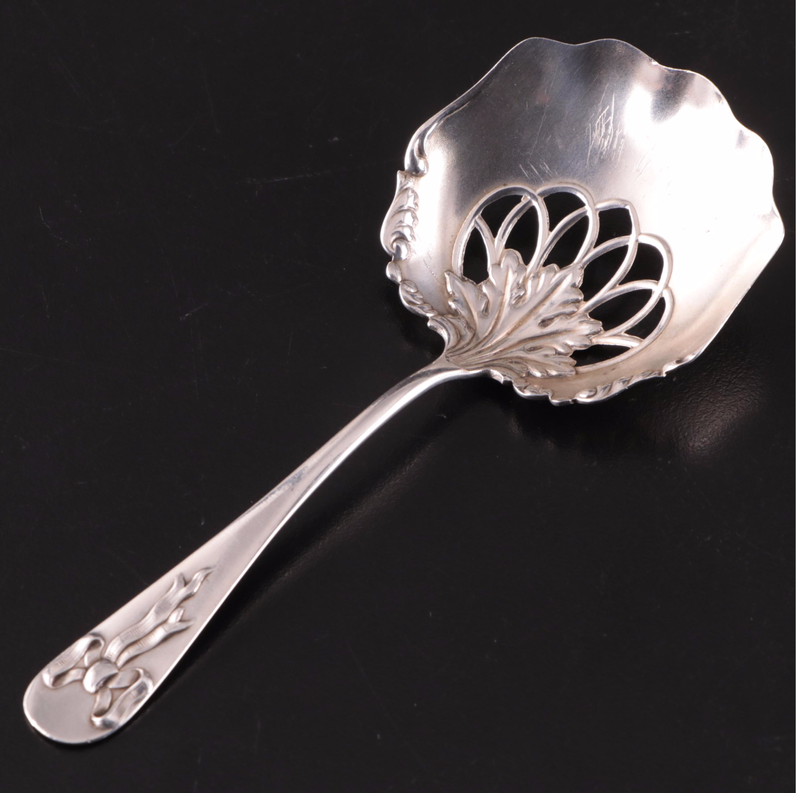 Wallace "Violet" Art Nouveau Sterling Bon Bon Spoons with Heirloom and Whiting