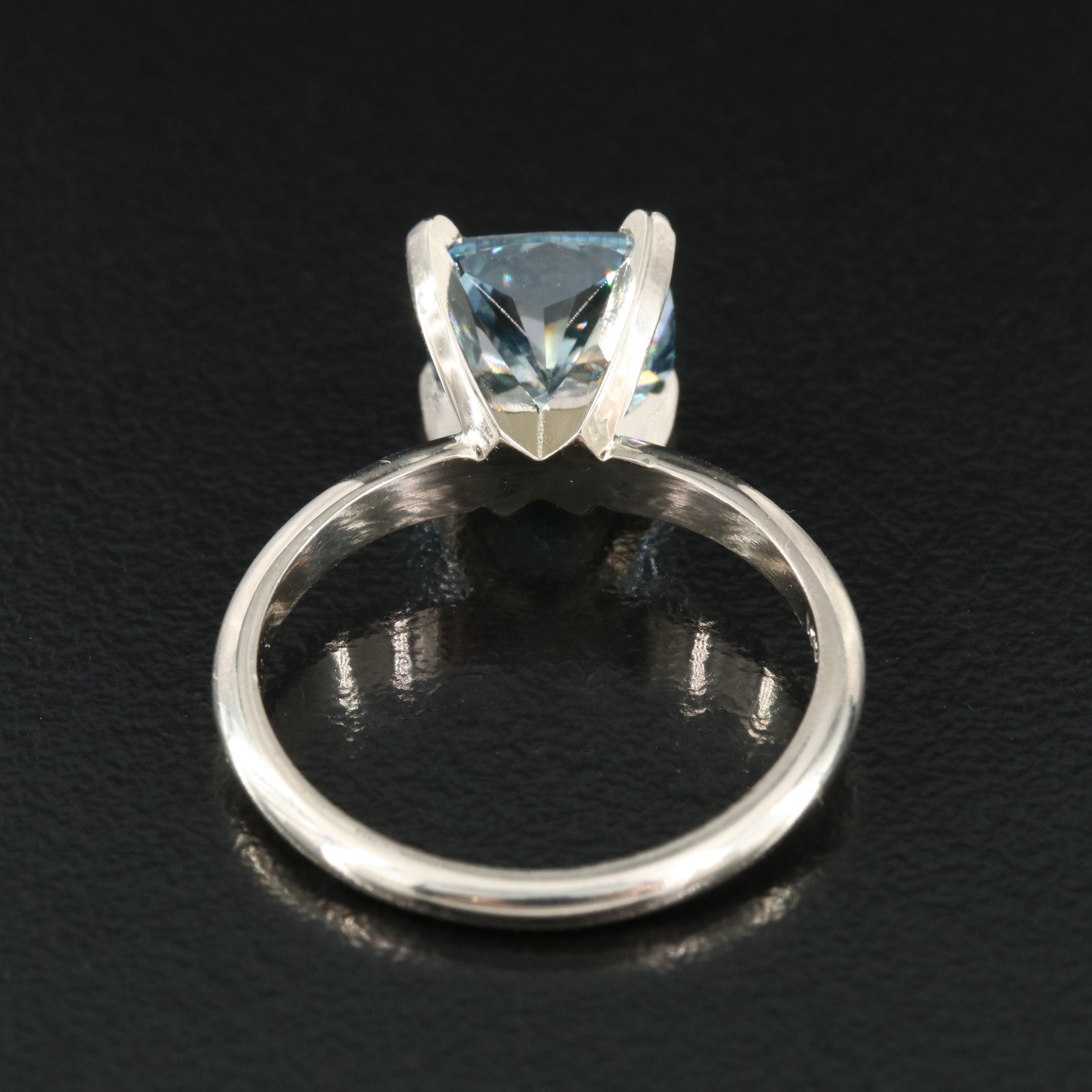 18K 3.00 CT Fancy Blue Diamond Solitaire Ring