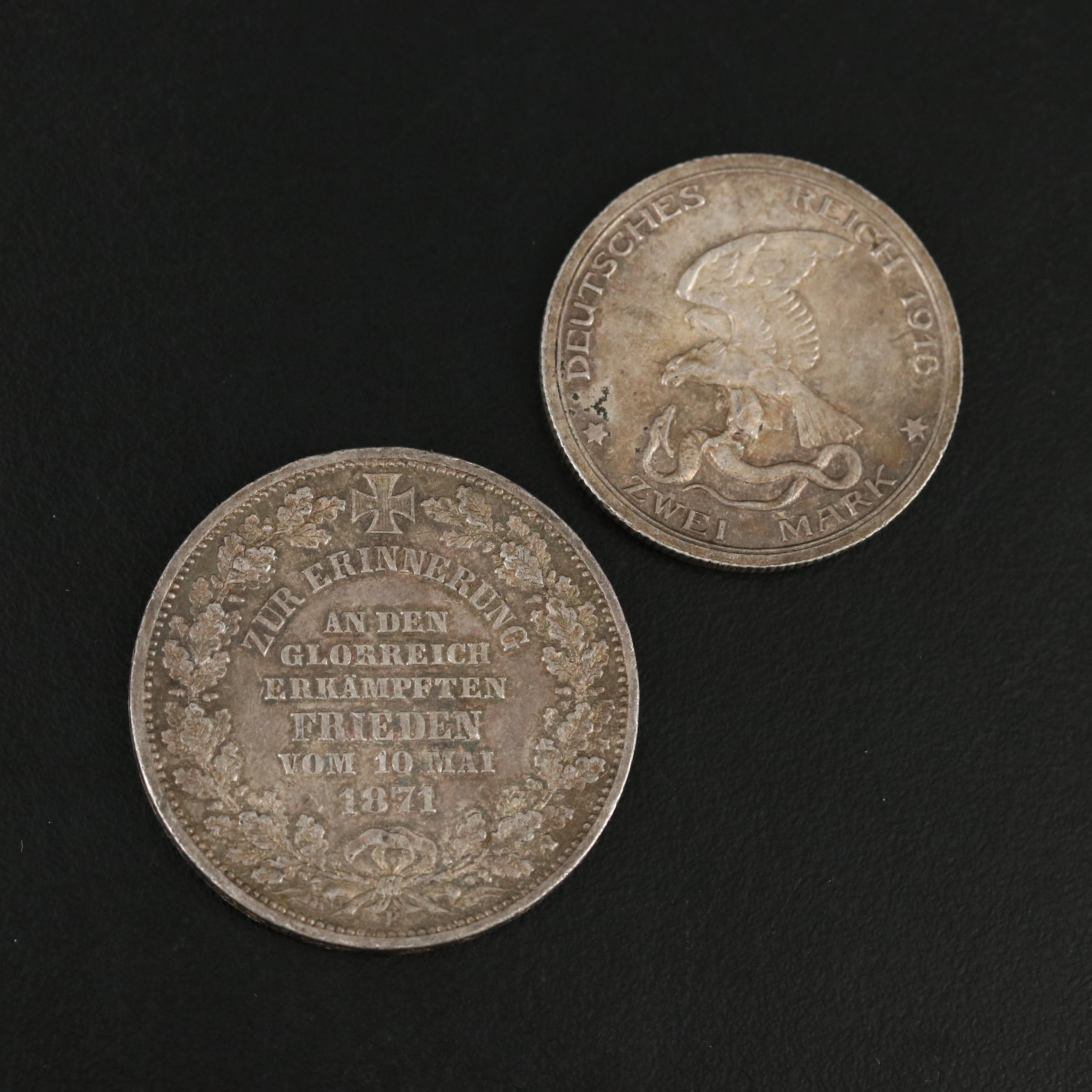 Seven Antique German Silver Coins and More