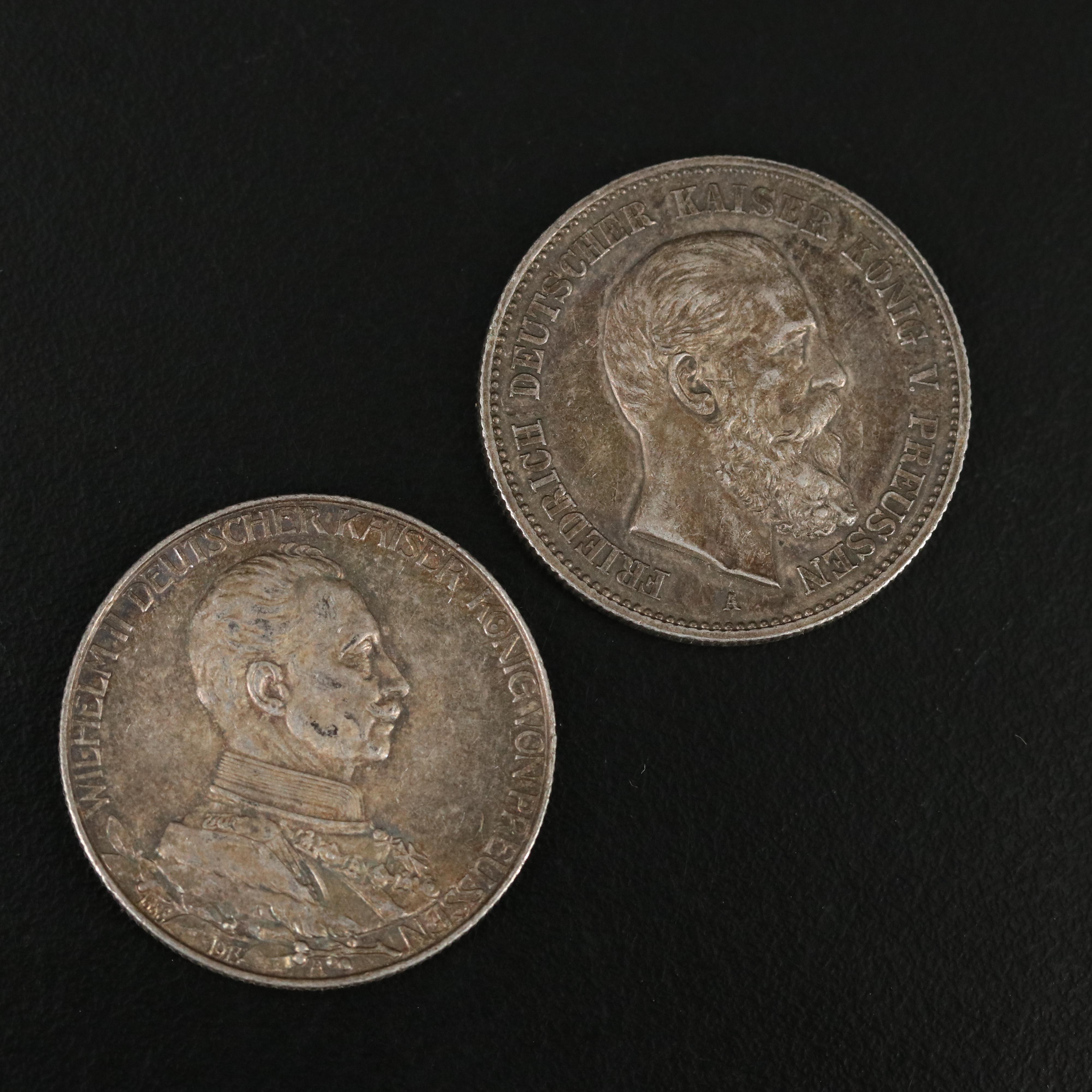 Seven Antique German Silver Coins and More