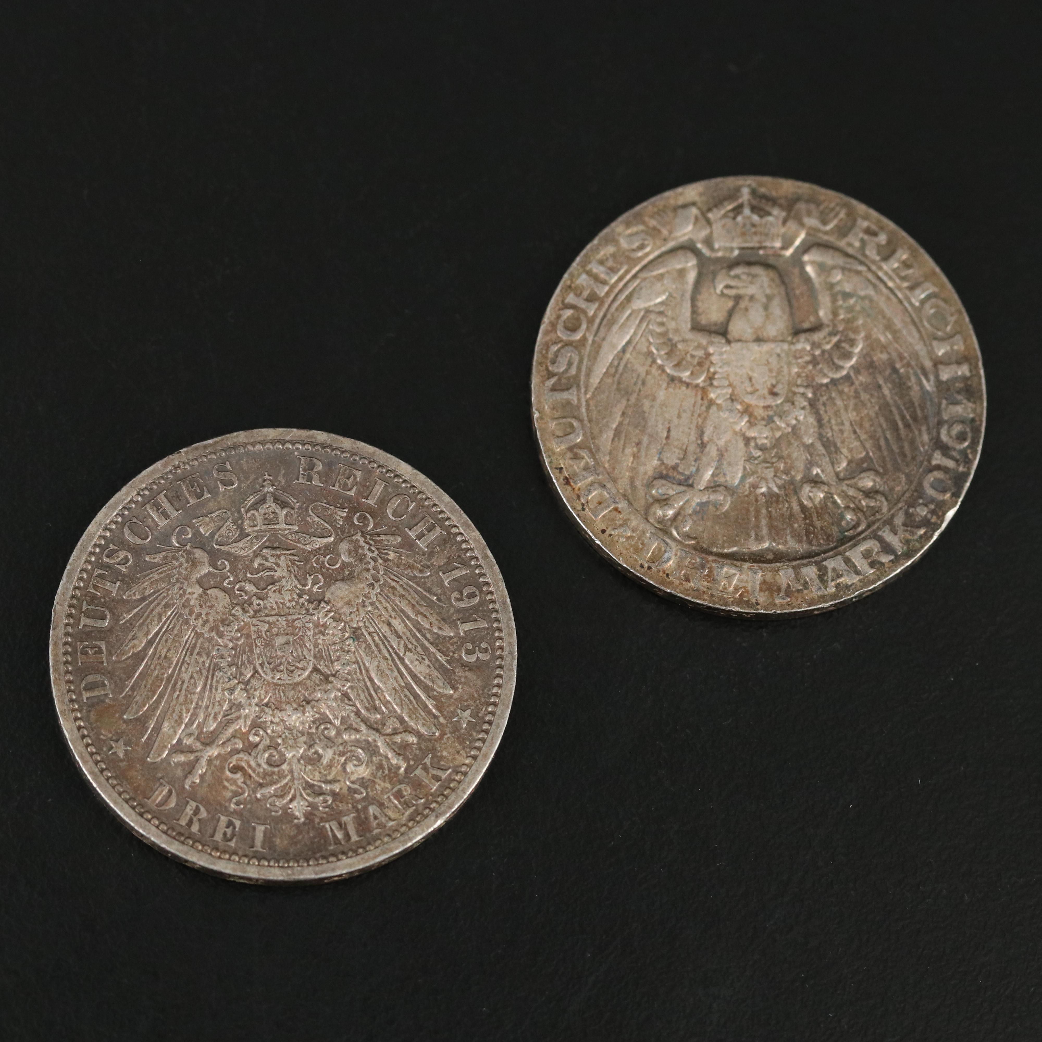 Seven Antique German Silver Coins and More