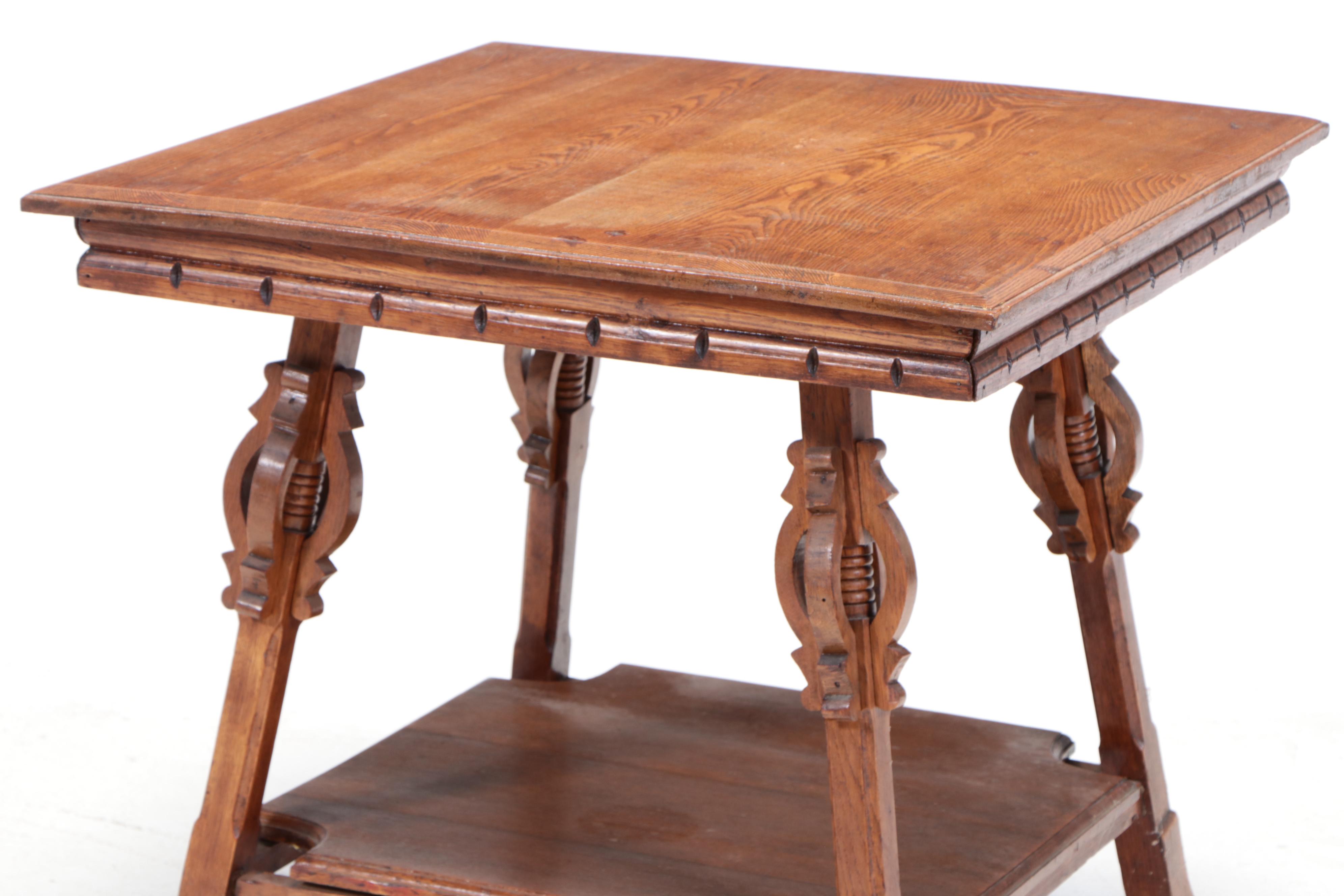 Late Victorian Oak Two-Tier Parlor Table, circa 1900