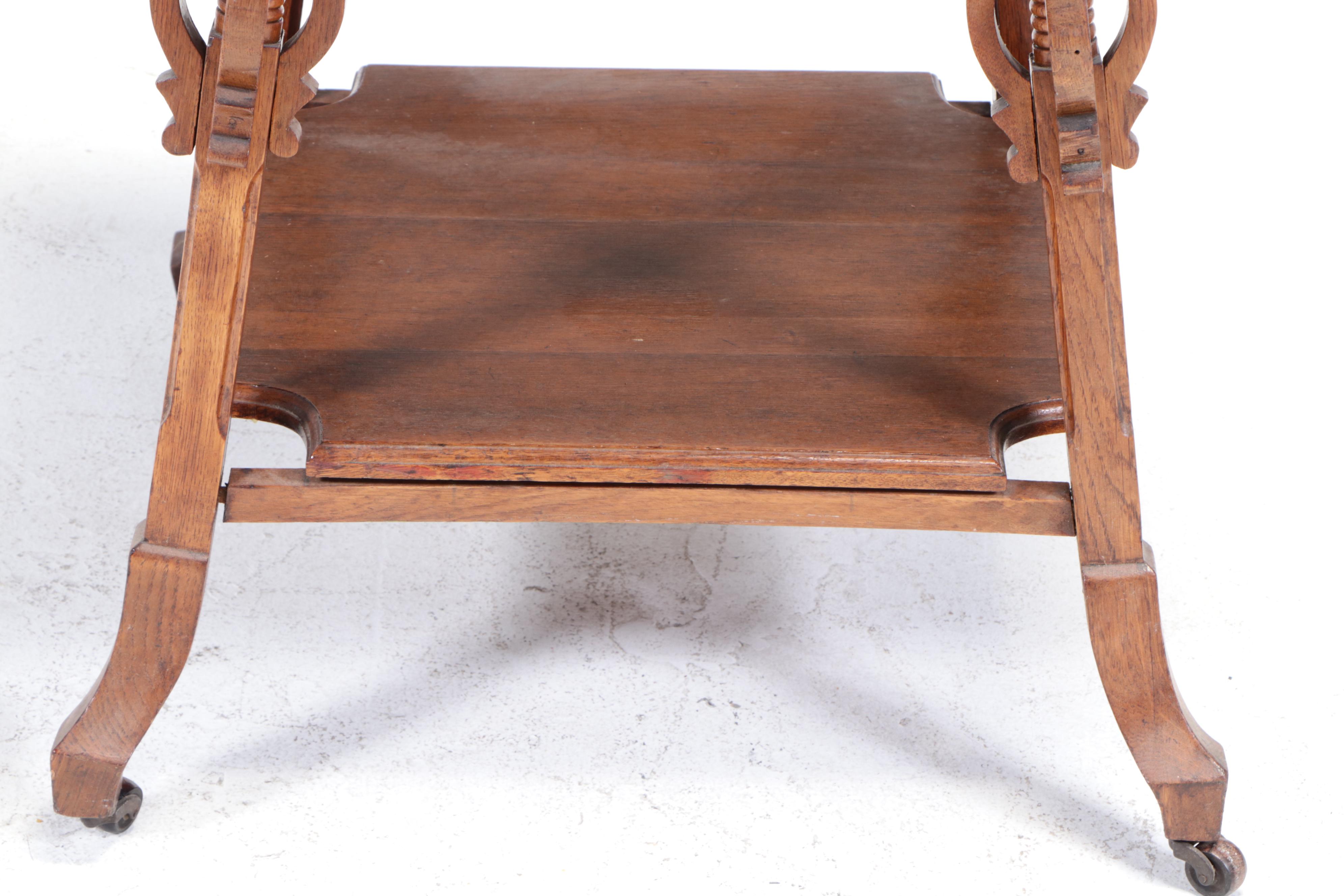 Late Victorian Oak Two-Tier Parlor Table, circa 1900