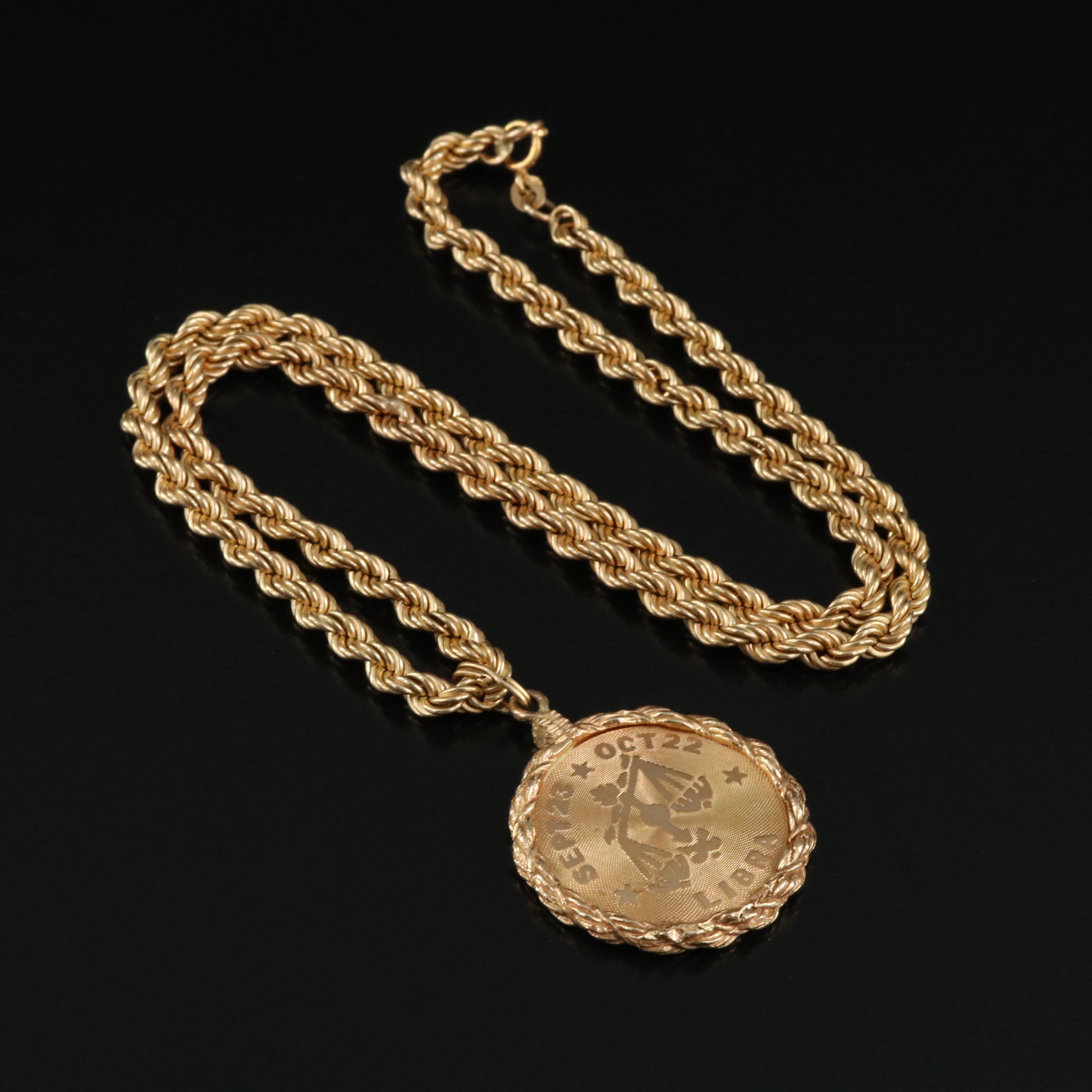 14K Libra Necklace