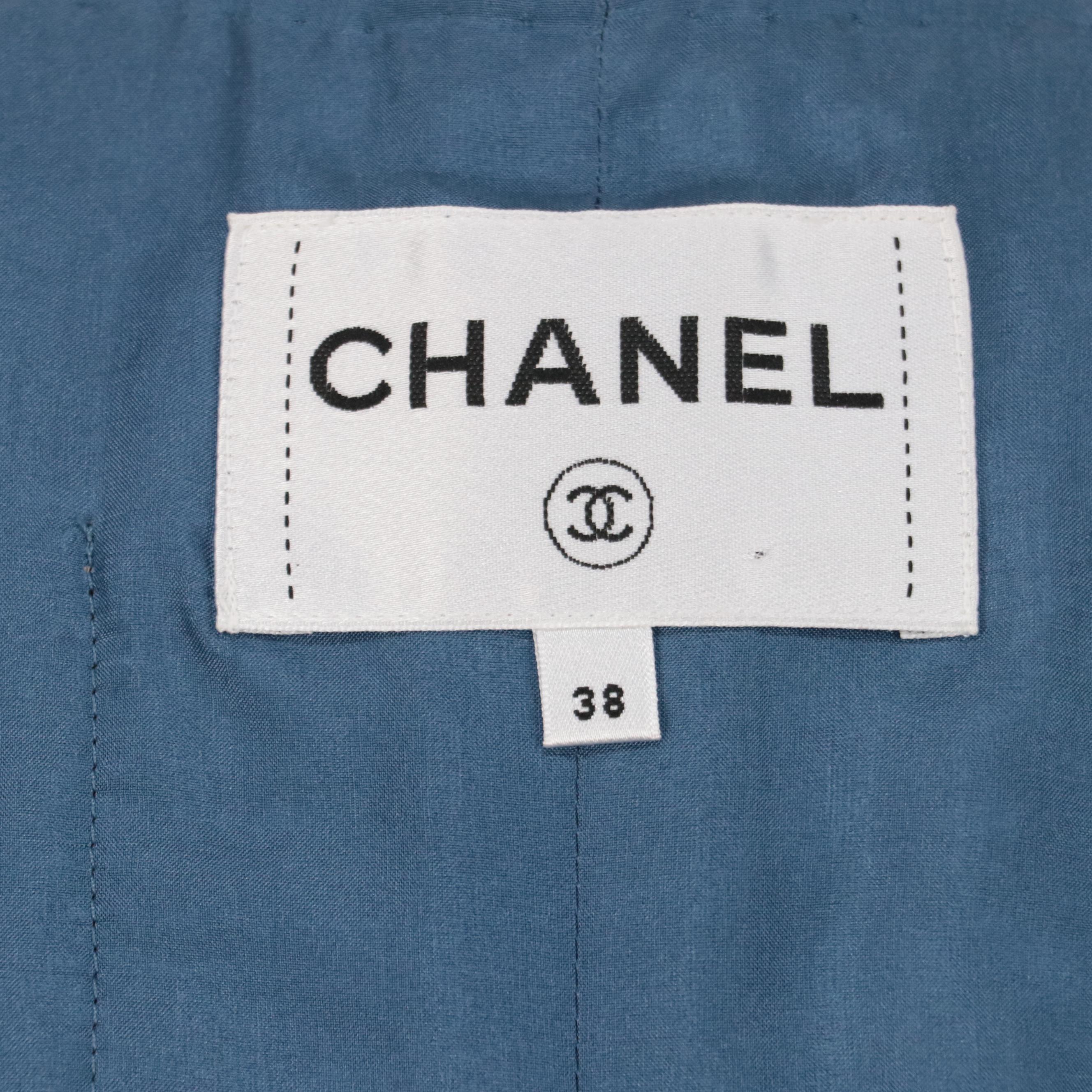 Chanel Jacket and Skirt in Blue/White/Beige Fantasy Tweed, New with Tags