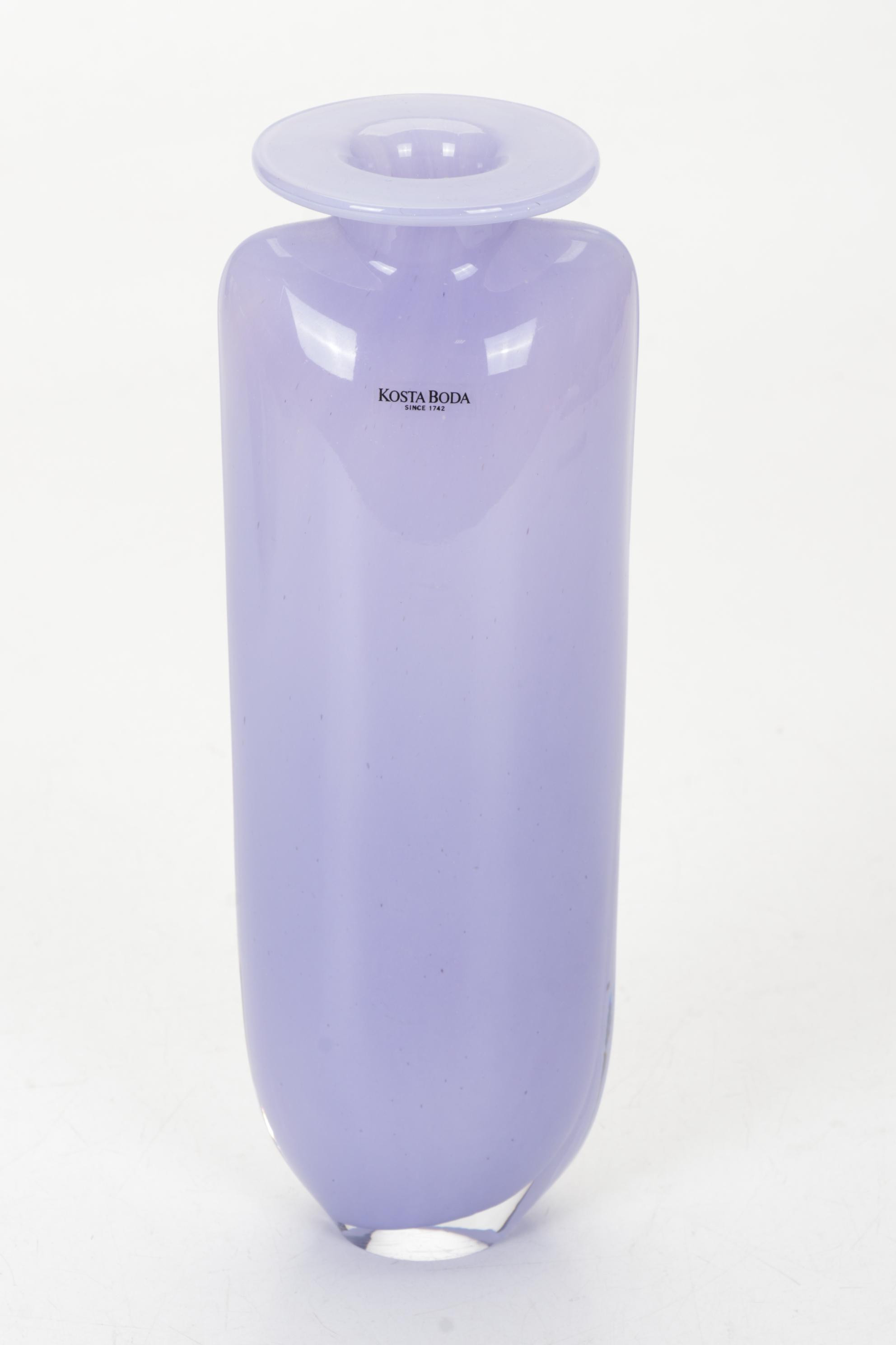 Kjell Engman for Kosta Boda Lavender Art Glass Vases