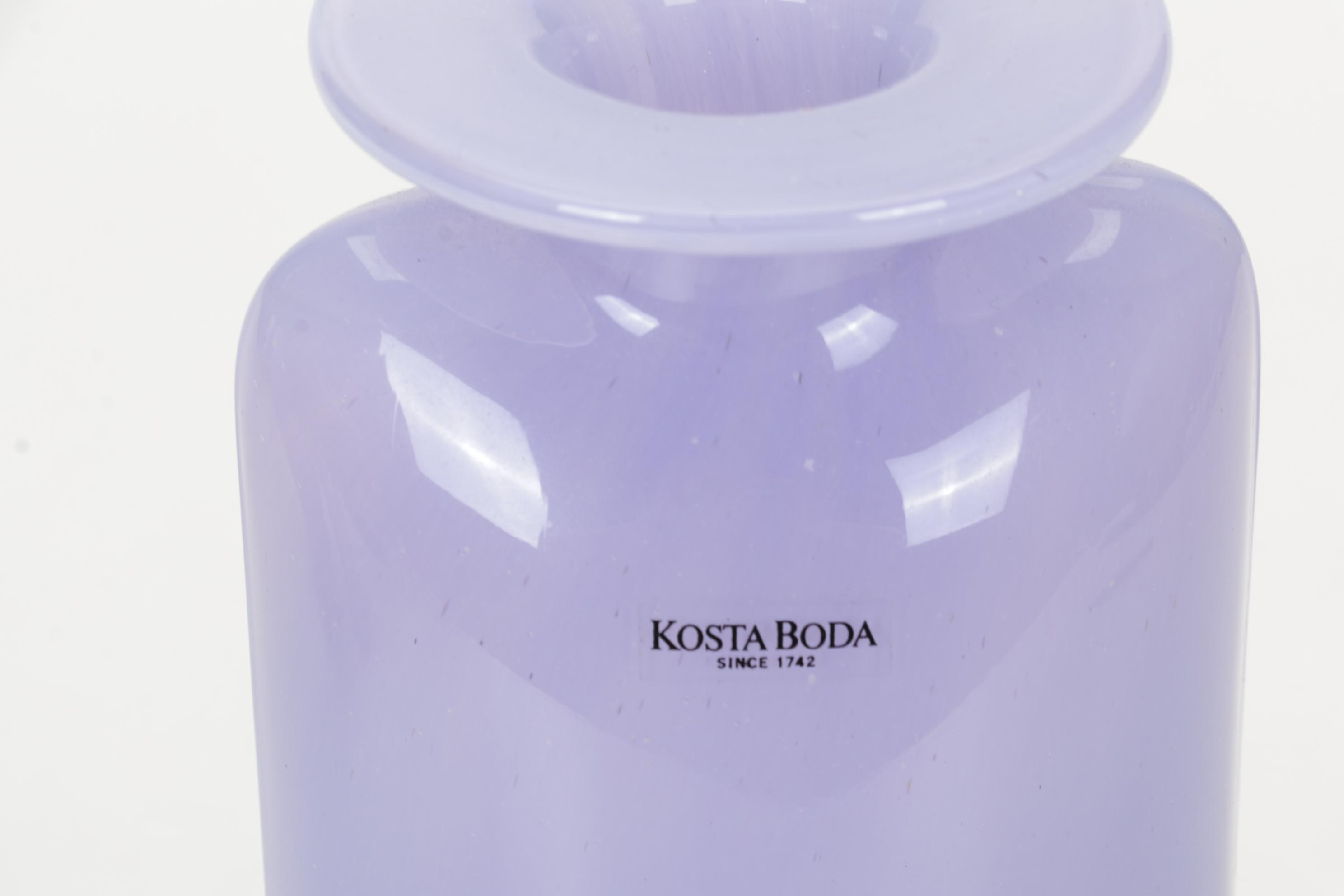 Kjell Engman for Kosta Boda Lavender Art Glass Vases