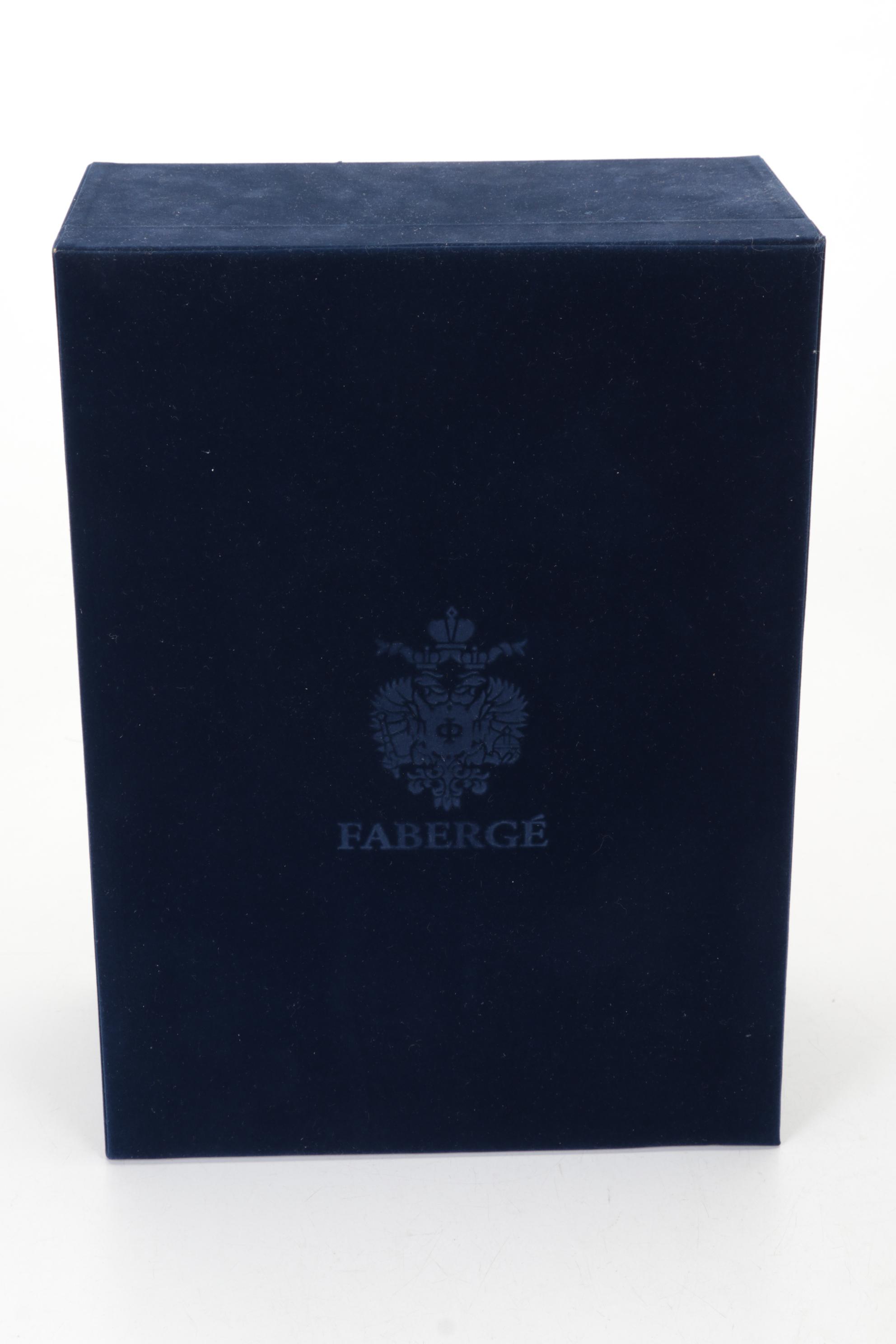 Fabergé Cut to Clear Bohemian Style Glass Tumblers with Case