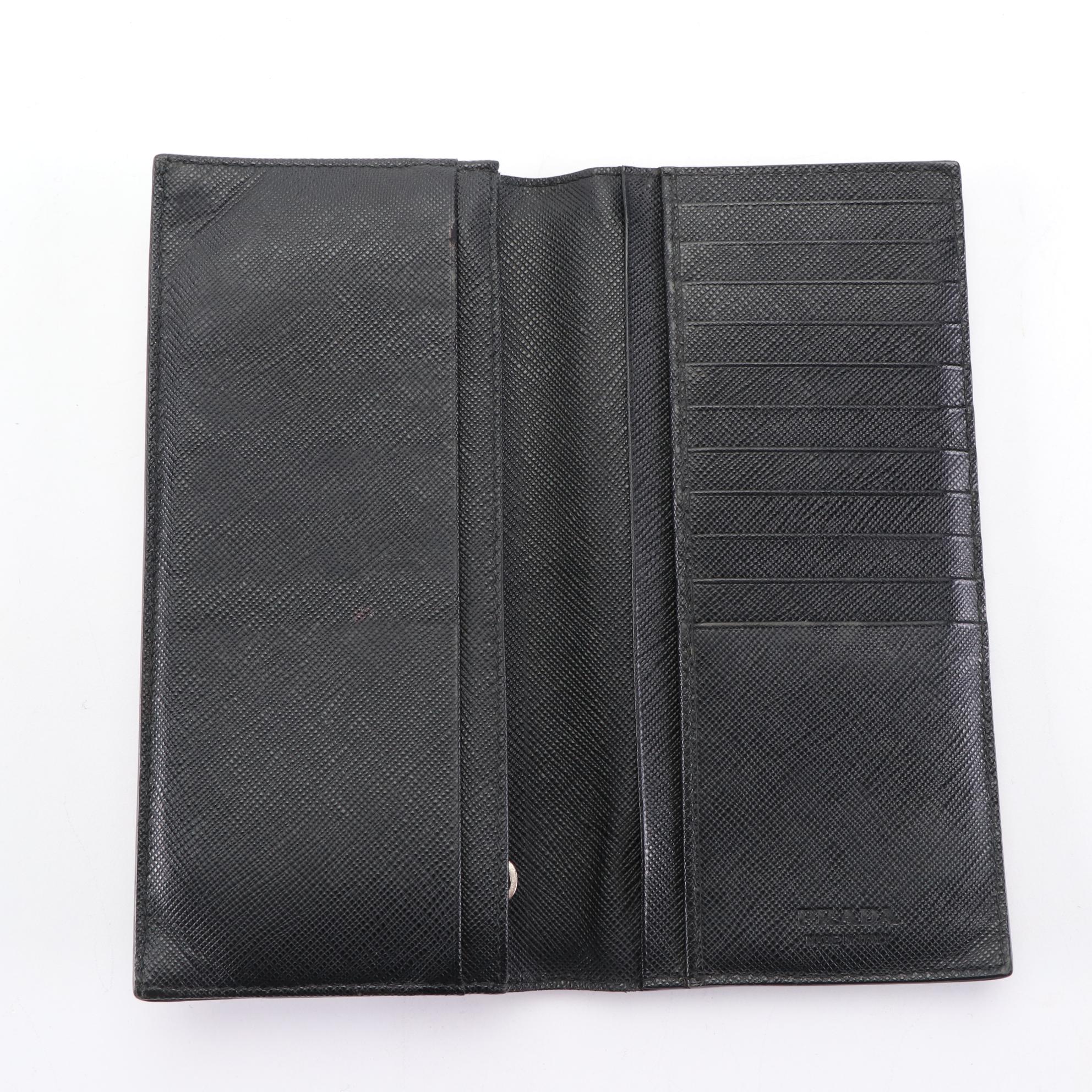 Prada Long Wallet in Saffiano Leather with Box