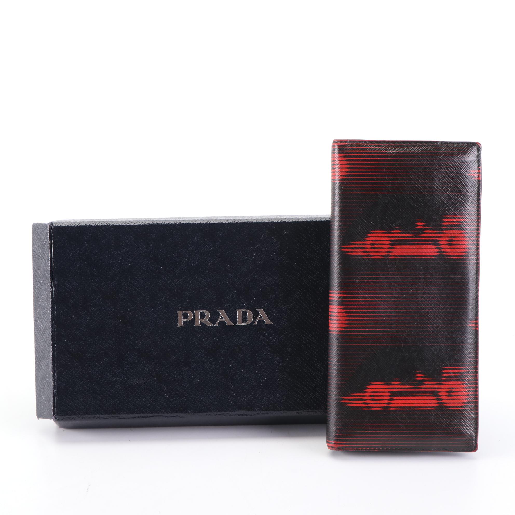 Prada Long Wallet in Saffiano Leather with Box